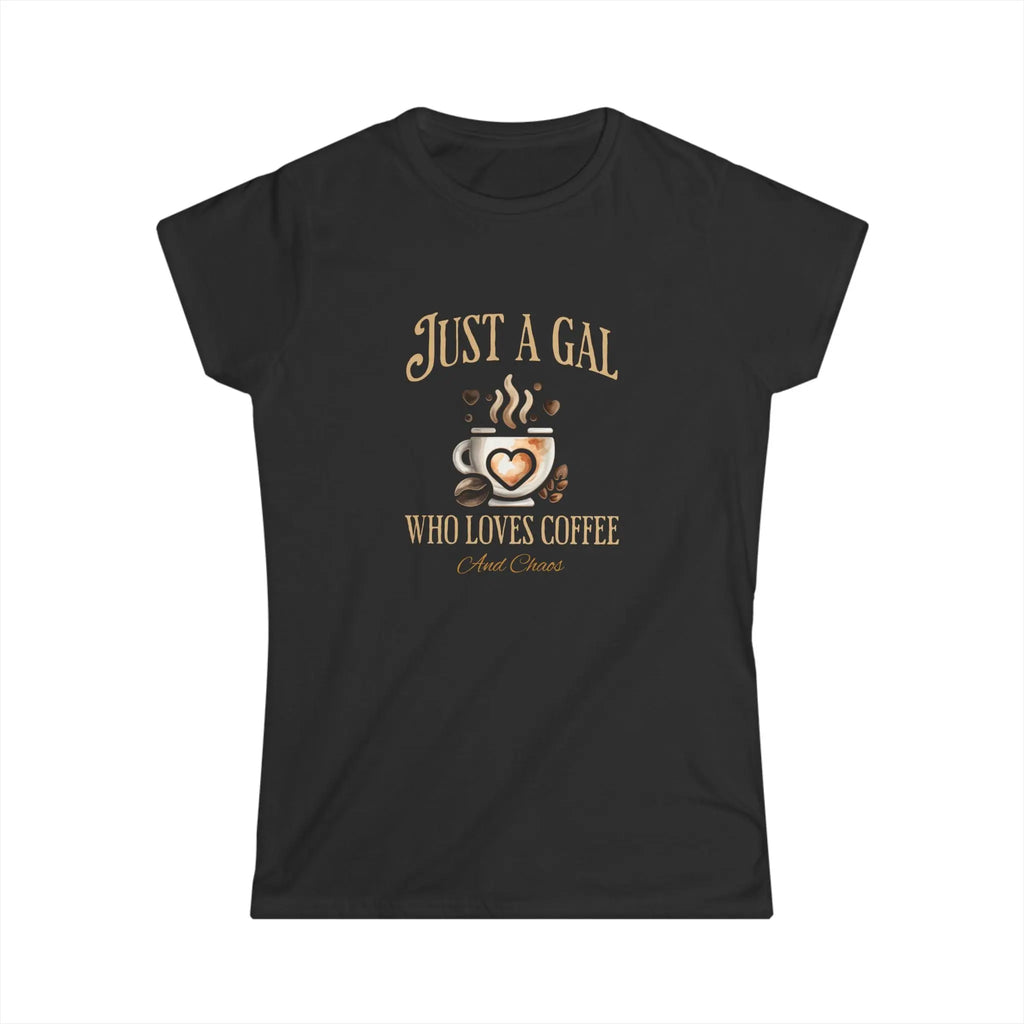 Just a Gal Who Loves Coffee - Boho Style Coffee Gal T-shirt Printify