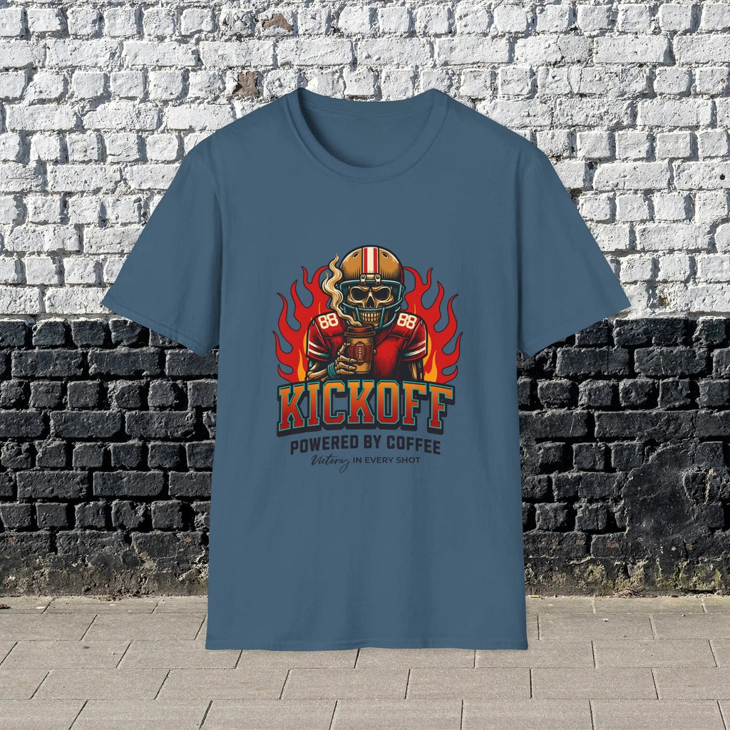 Kickoff Powered by Coffee T-Shirt Printify