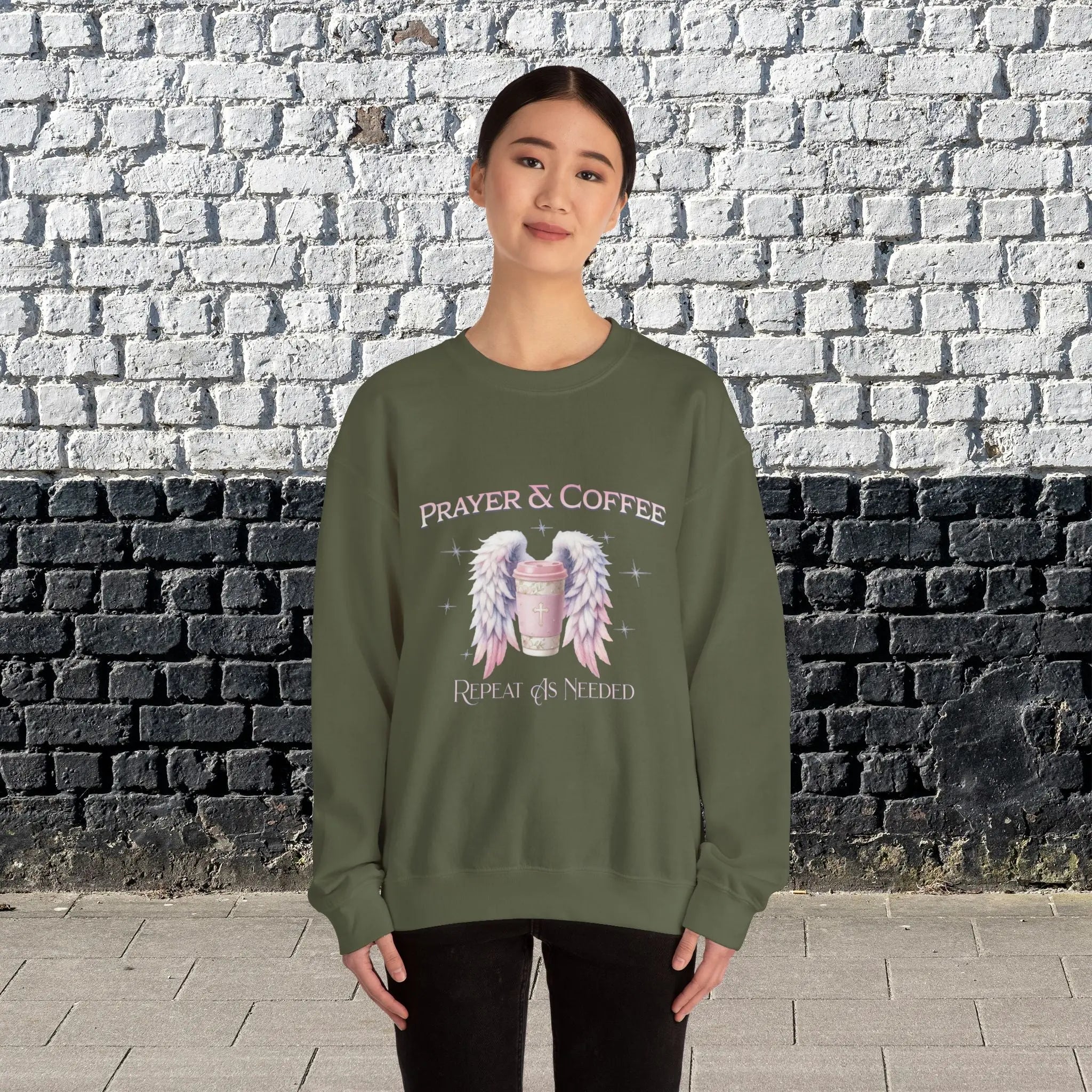 Prayer & Coffee Sweatshirt | Unisex Crewneck | Cozy Gift for Coffee Lovers | Relaxed Fit for Chill Days | Perfect for Holidays & Gatherings - Boldly Bitter Company