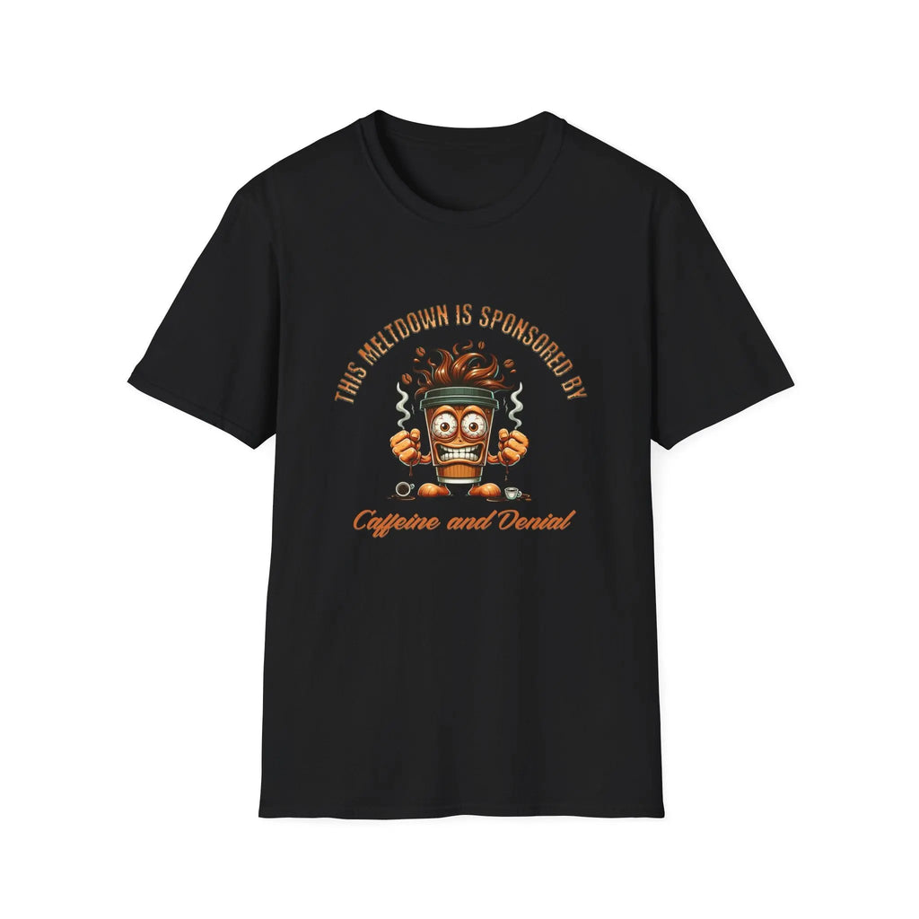 Caffeine and Denial T-Shirt - Boldly Bitter Company