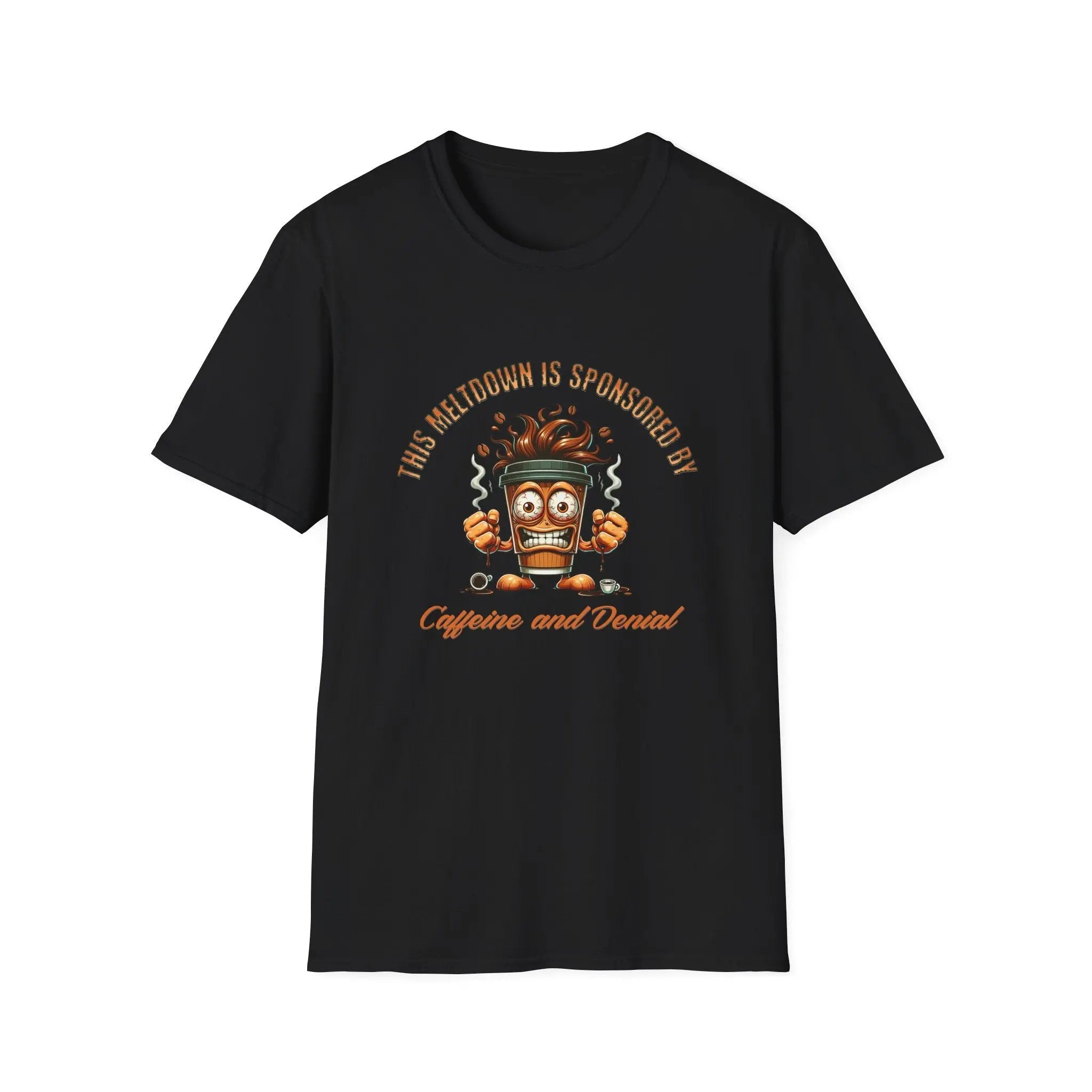 Caffeine and Denial T-Shirt - Boldly Bitter Company