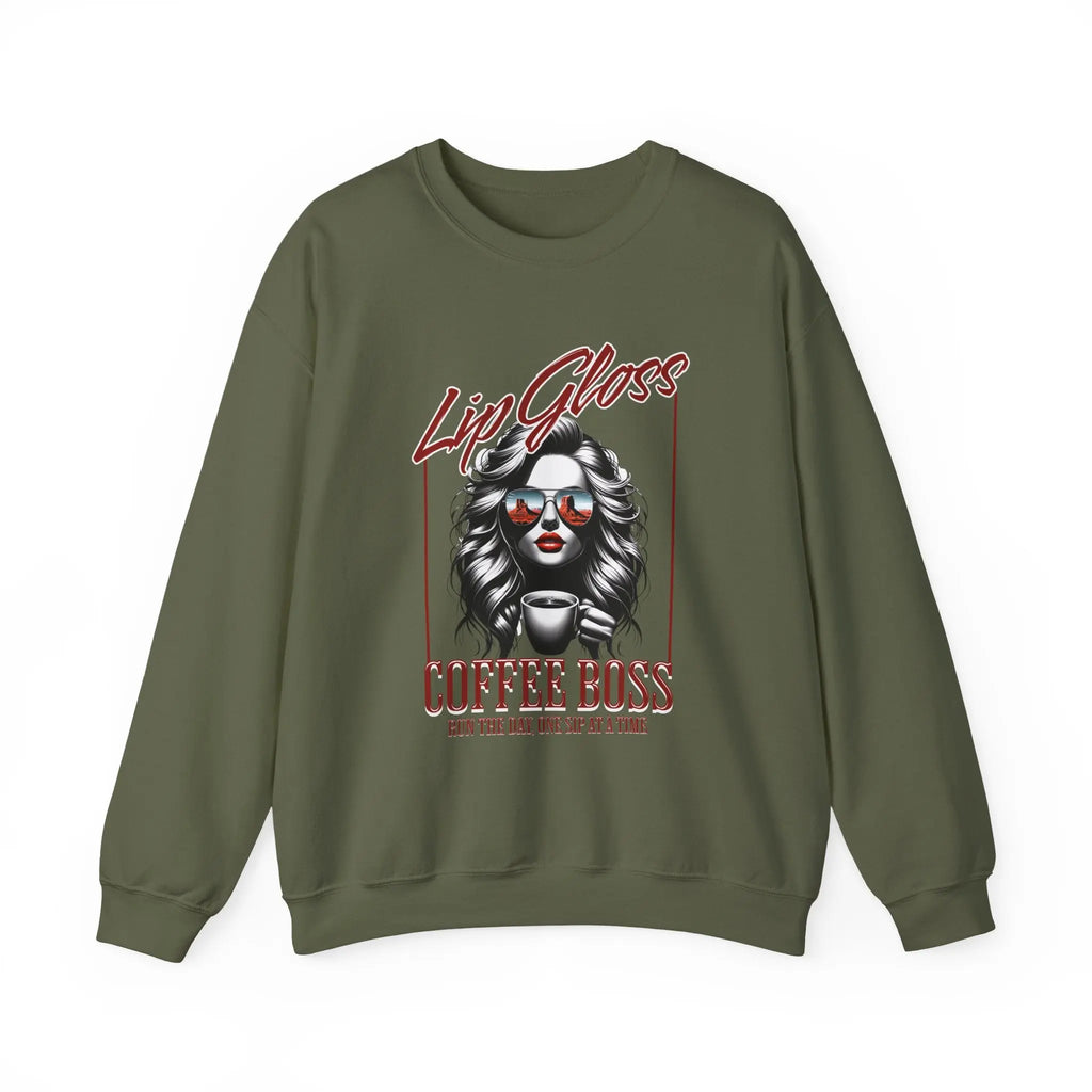 Lip Gloss Coffee Boss Sweatshirt Printify