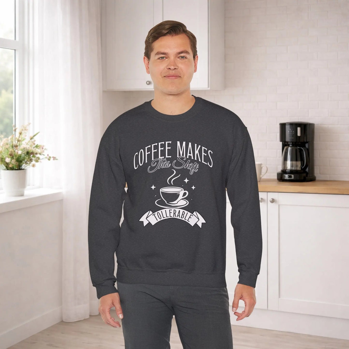 Coffee Makes This Shift Tolerable Sweatshirt Printify