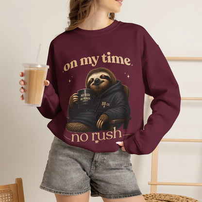 On My Time Sloth Sweatshirt Printify