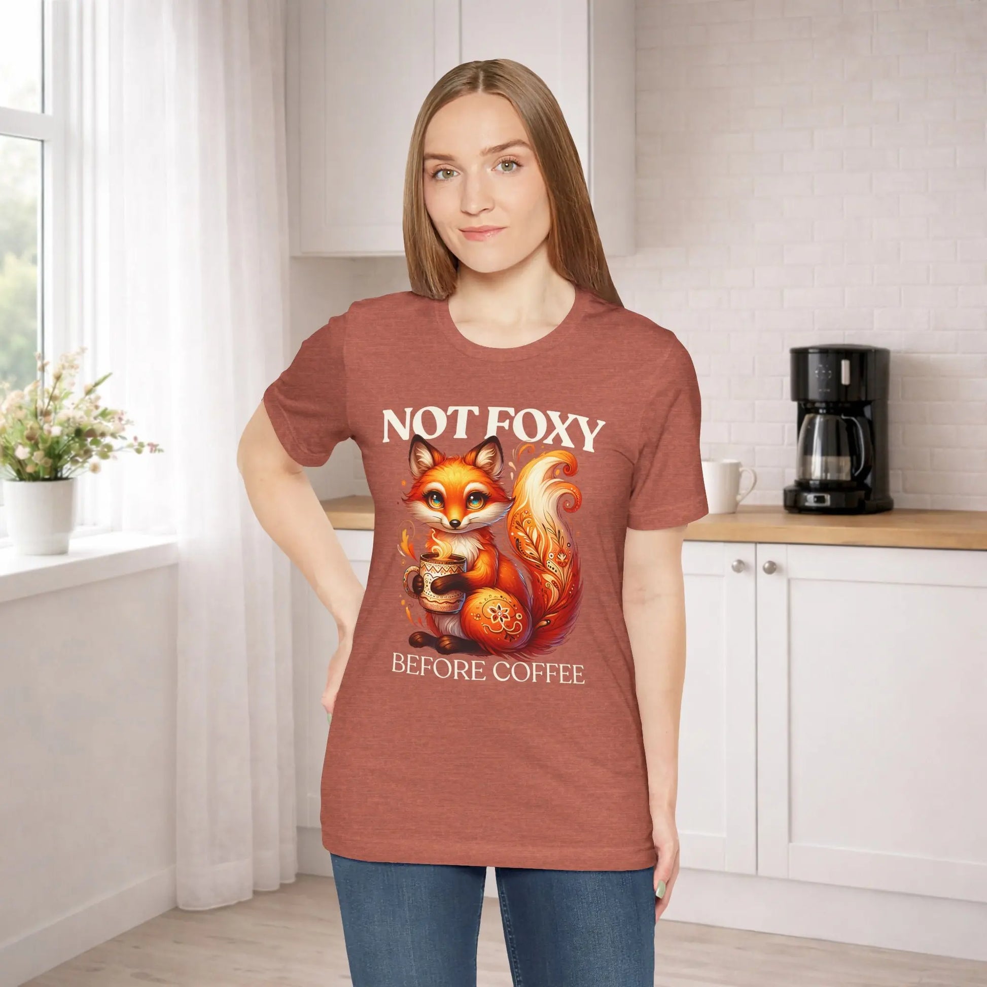 Not Foxy Before Coffee T-Shirt Printify
