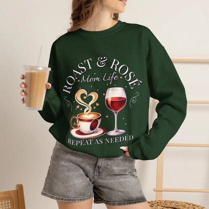 Coffee Wine Mom Life Sweatshirt Printify
