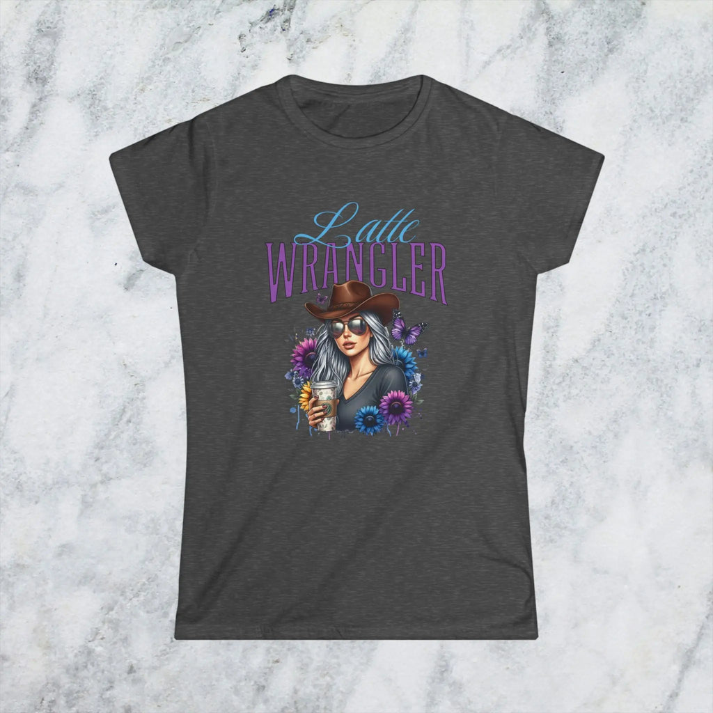 Latte Wrangler Women's Tee — Sunflower Cowboy Coffee Graphic Printify