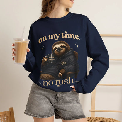 On My Time Sloth Sweatshirt Printify