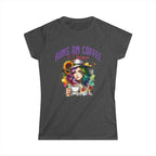 Runs on Coffee and Sarcasm T-shirt- Handmade Gift for Women, Casualwear, Coffee Addict Shirt, Fun Graphic Tee, Unique Gift Idea Printify