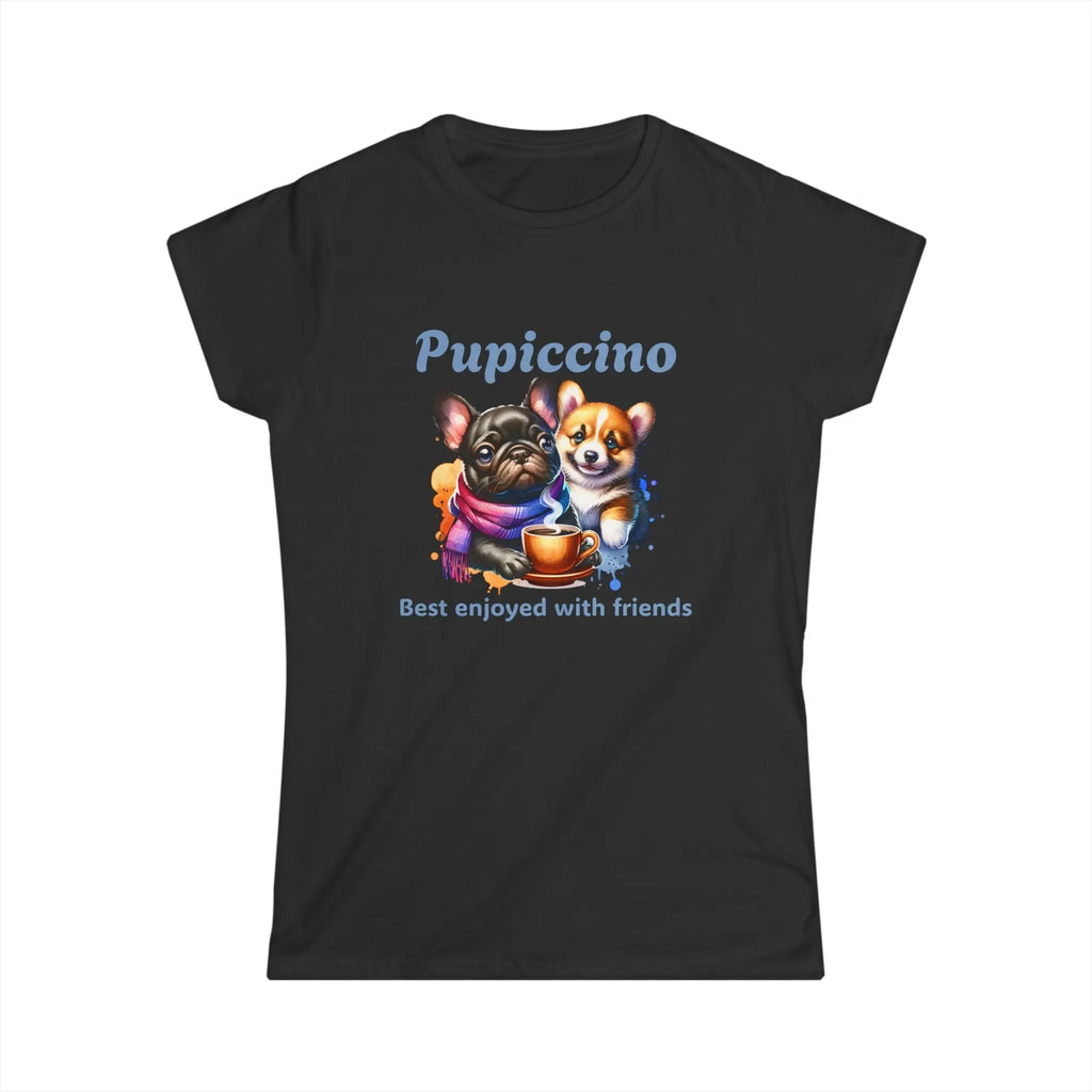 Pupiccino Tshirt - Pug Coffee Tee, Pup Tee, Coffee Friends Tee Printify