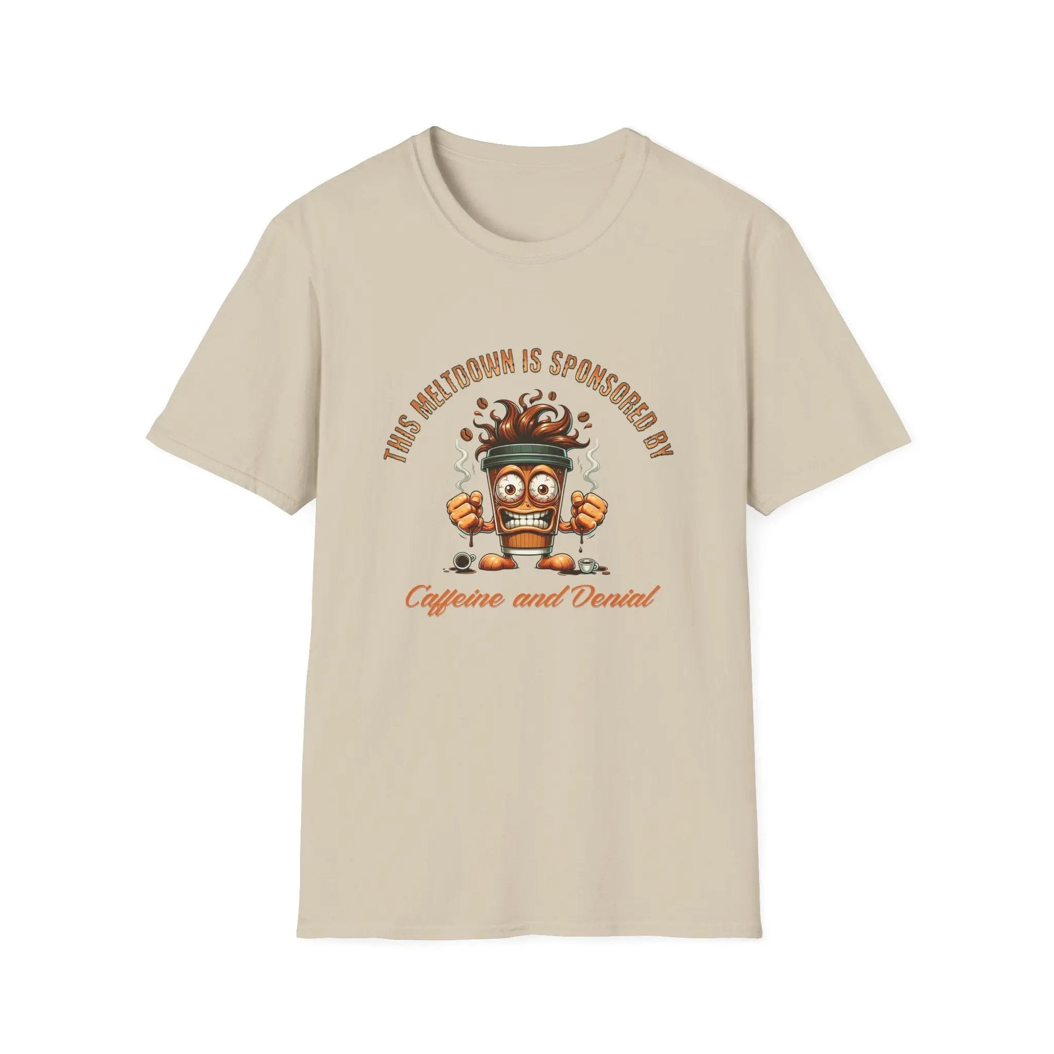 Caffeine and Denial T-Shirt - Boldly Bitter Company