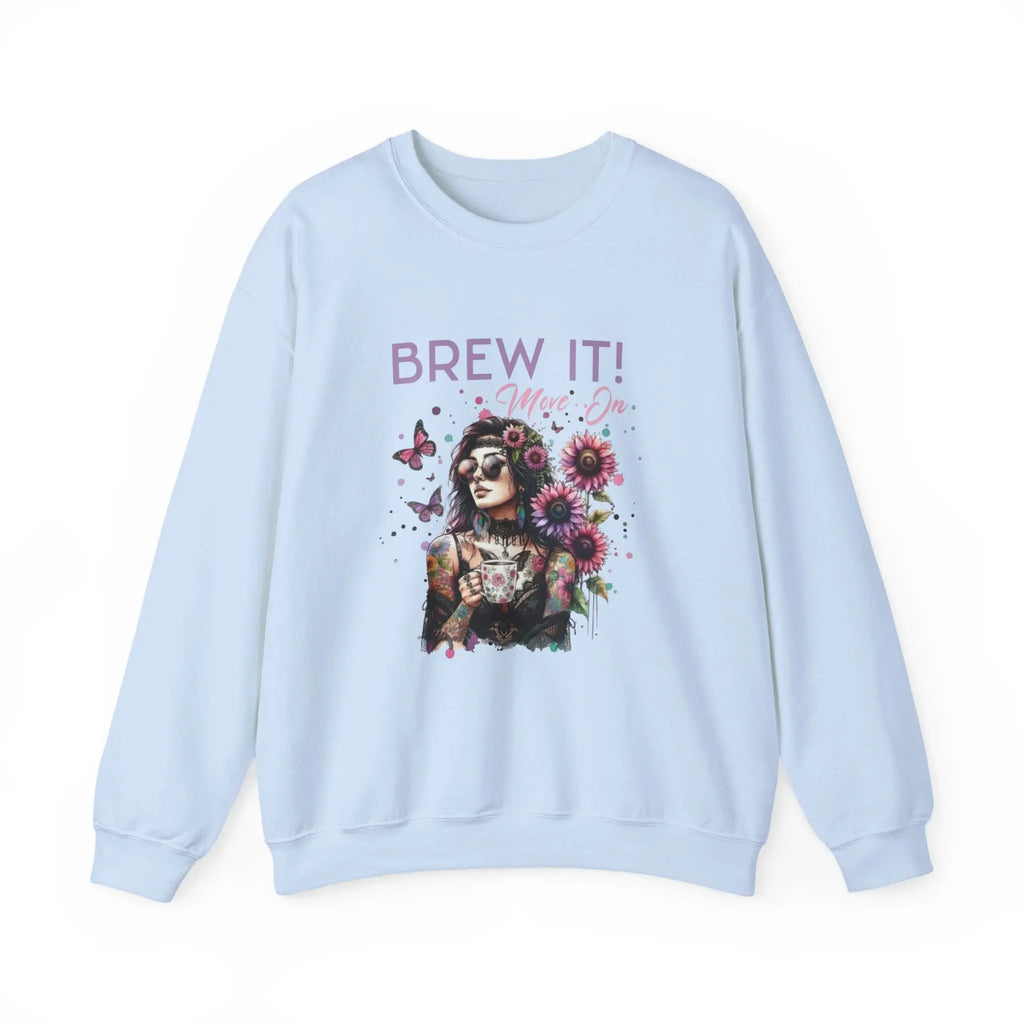 Brew It! Graphic Sweatshirt | Comfortable Crewneck | Eco-Friendly Gift for Coffee Lovers | Ideal for Casual Wear, Gift, Home, Holidays Printify