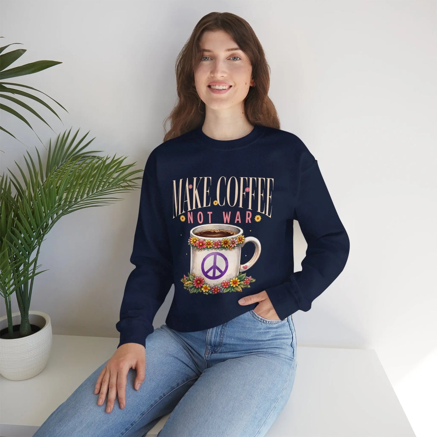 Make Coffee Not War Sweatshirt Printify