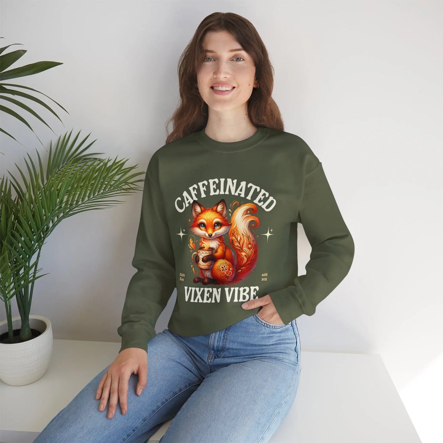 Caffeinated Vixen Vibe Sweatshirt Printify