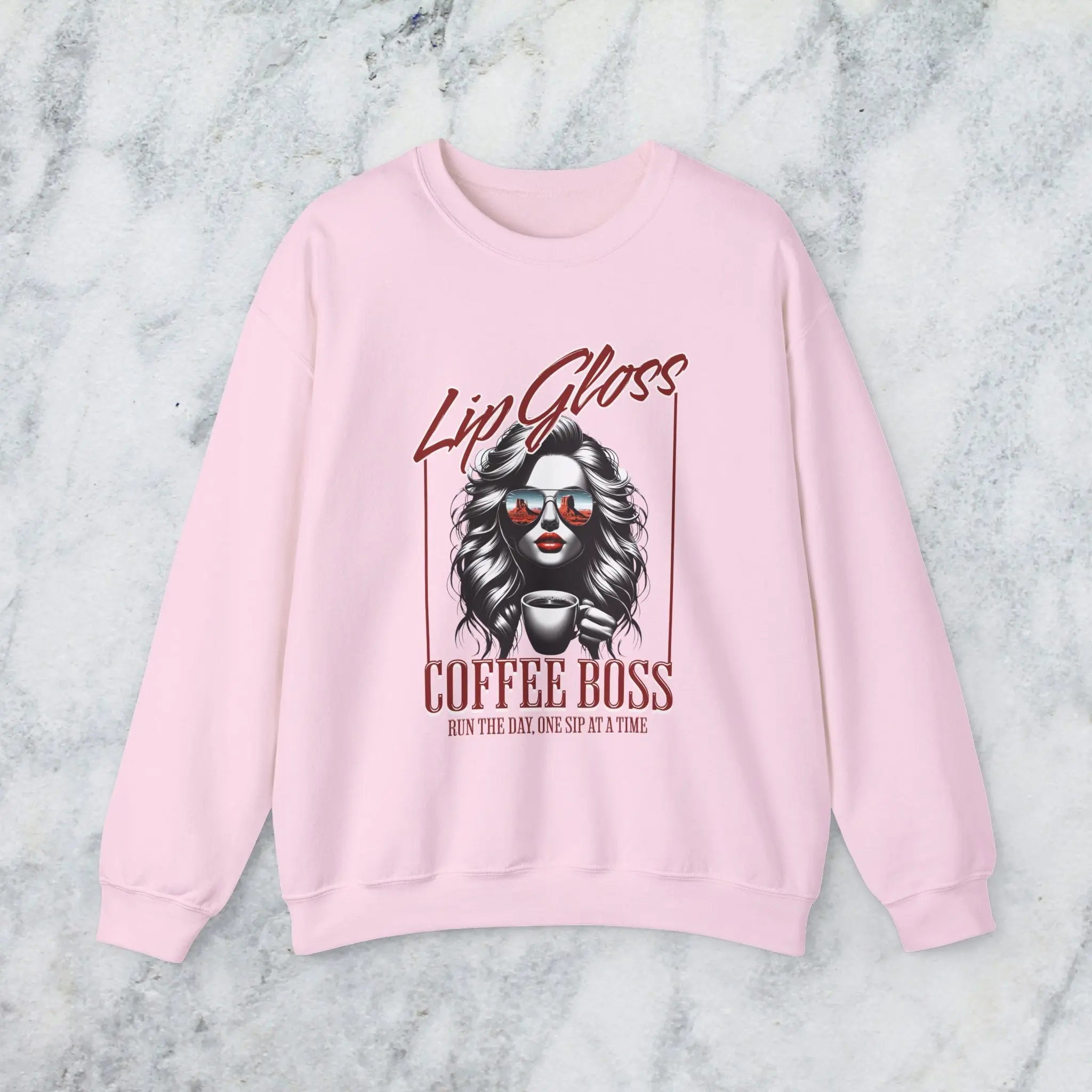 Lip Gloss Coffee Boss Sweatshirt Printify