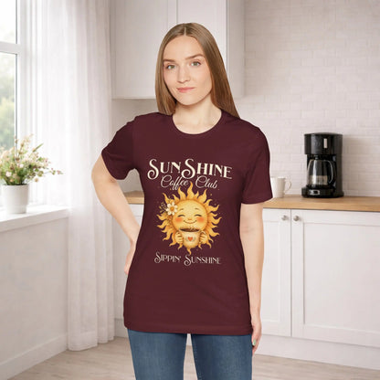 Sunshine Coffee Club Tee — "Sippin' Sunshine" Graphic T-Shirt Printify