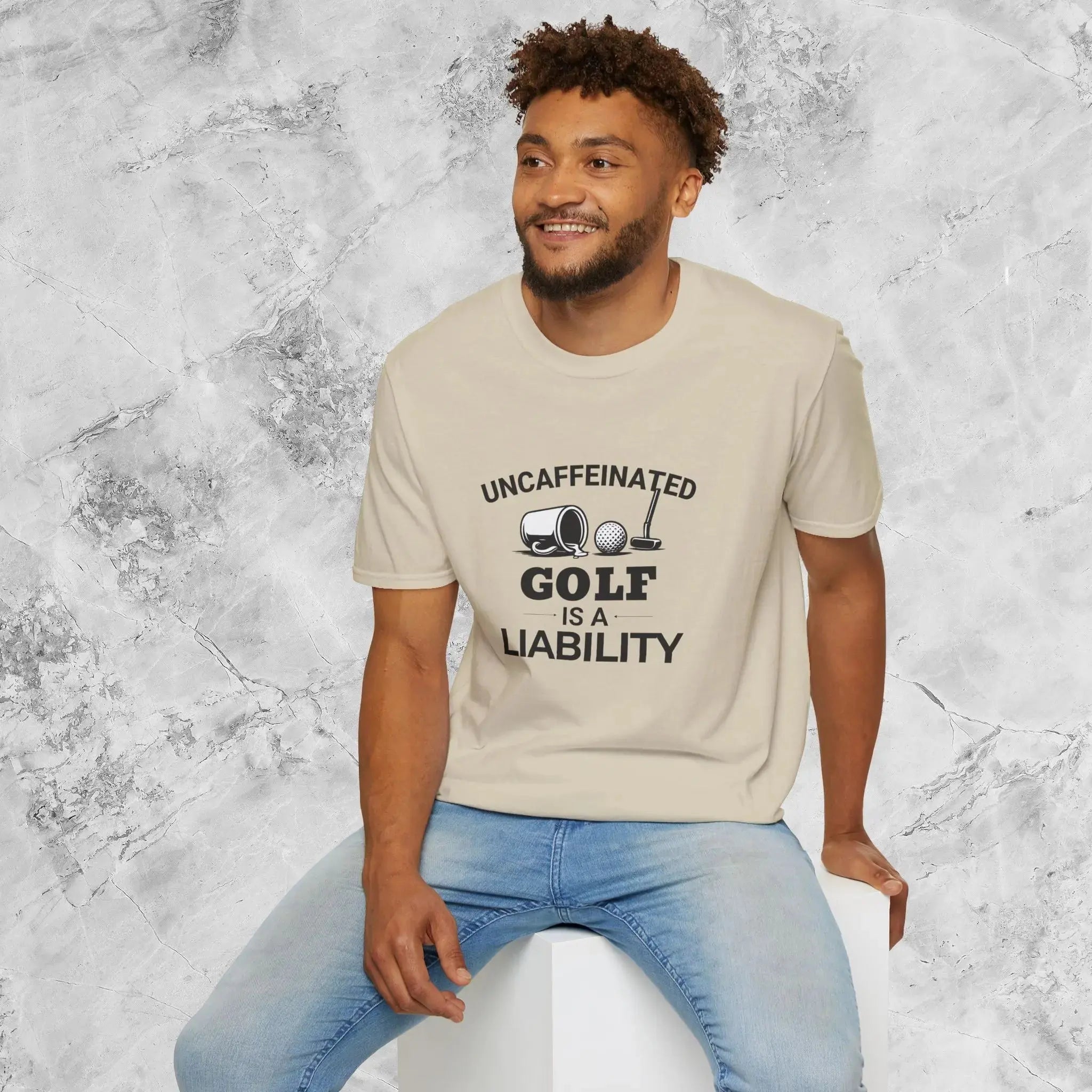 Uncaffeinated Golf T-Shirt Printify