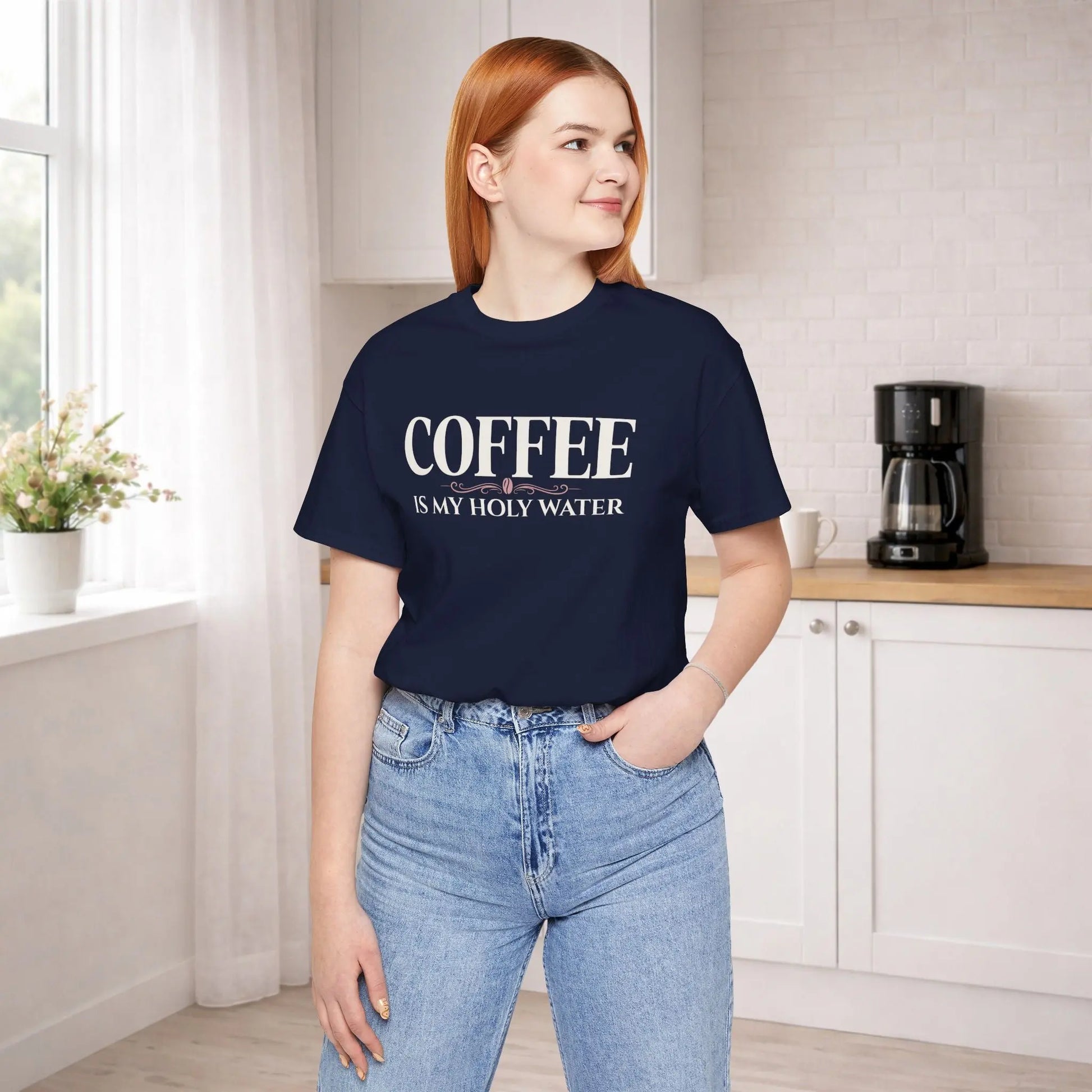 Coffee Is My Holy Water Tee Printify