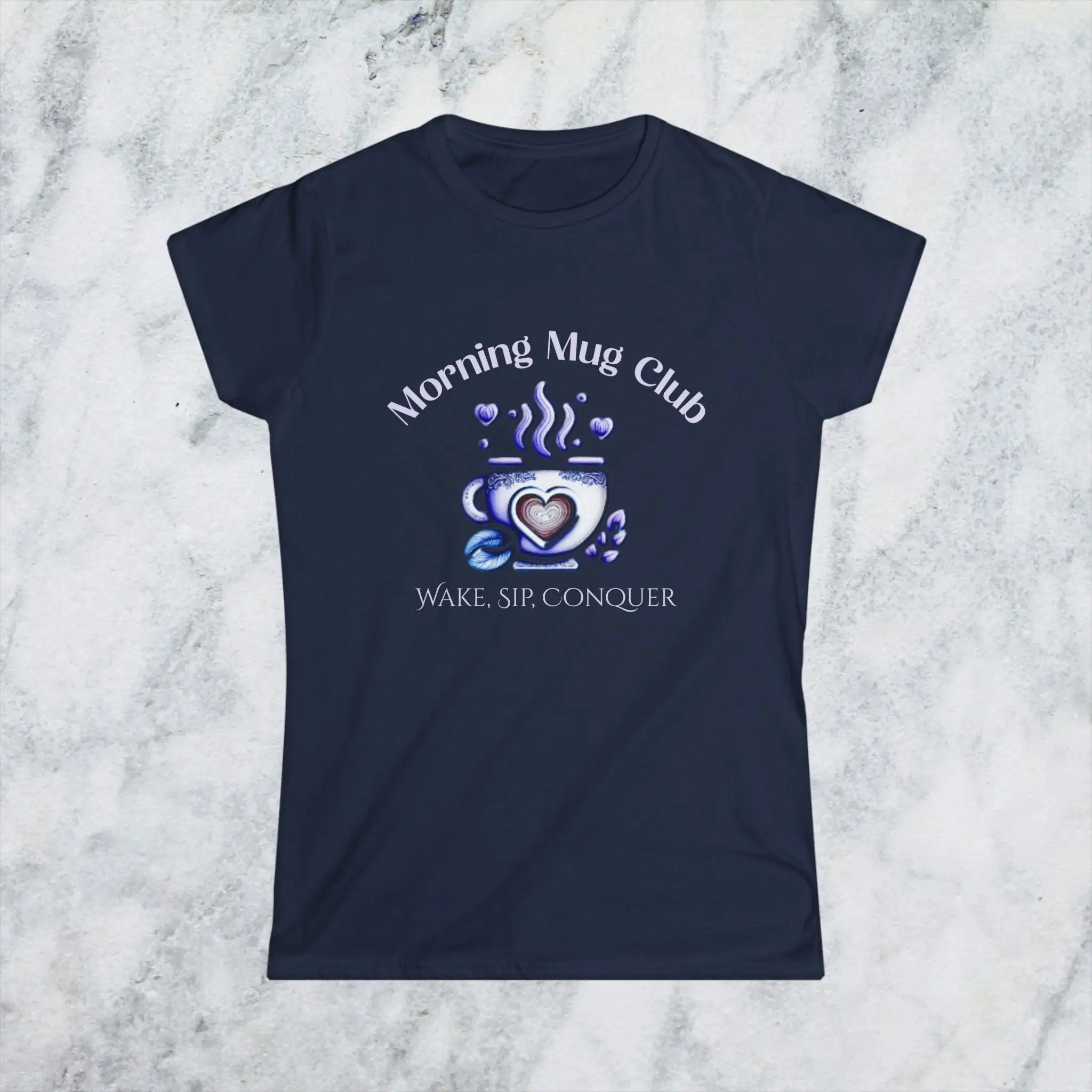 Wake, Sip, Conquer T-shirt - Morning Mug Club - Boho Style Coffee Tee Printify