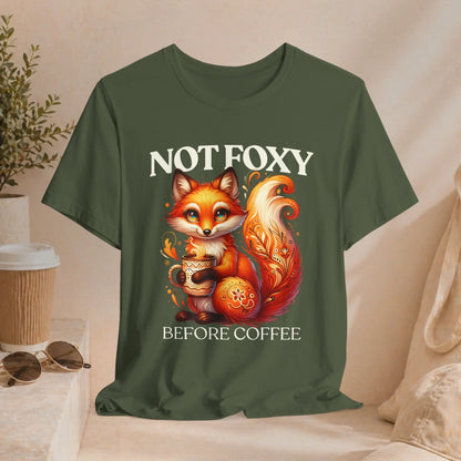 Not Foxy Before Coffee T-Shirt Printify