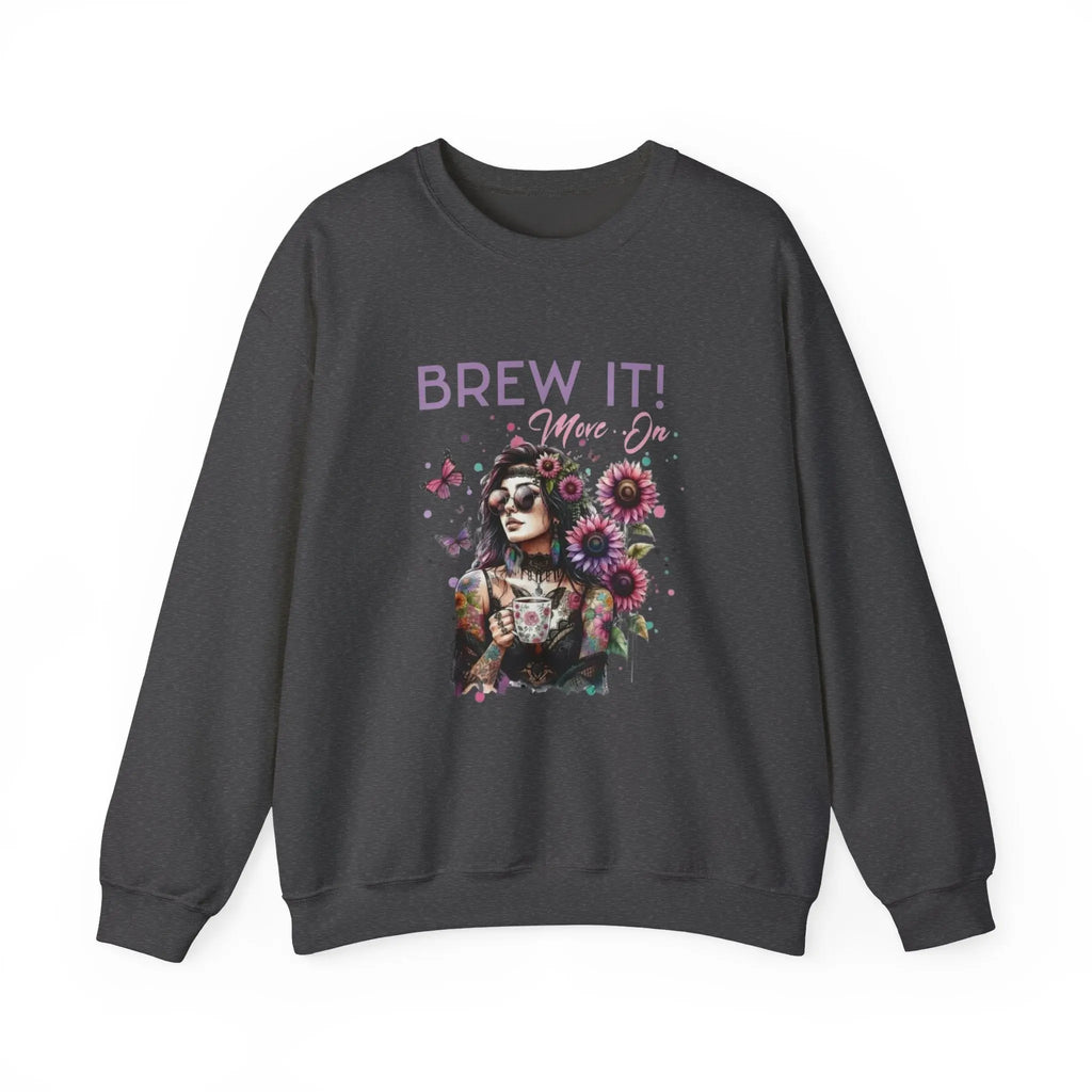 Brew It! Graphic Sweatshirt | Comfortable Crewneck | Eco-Friendly Gift for Coffee Lovers | Ideal for Casual Wear, Gift, Home, Holidays Printify