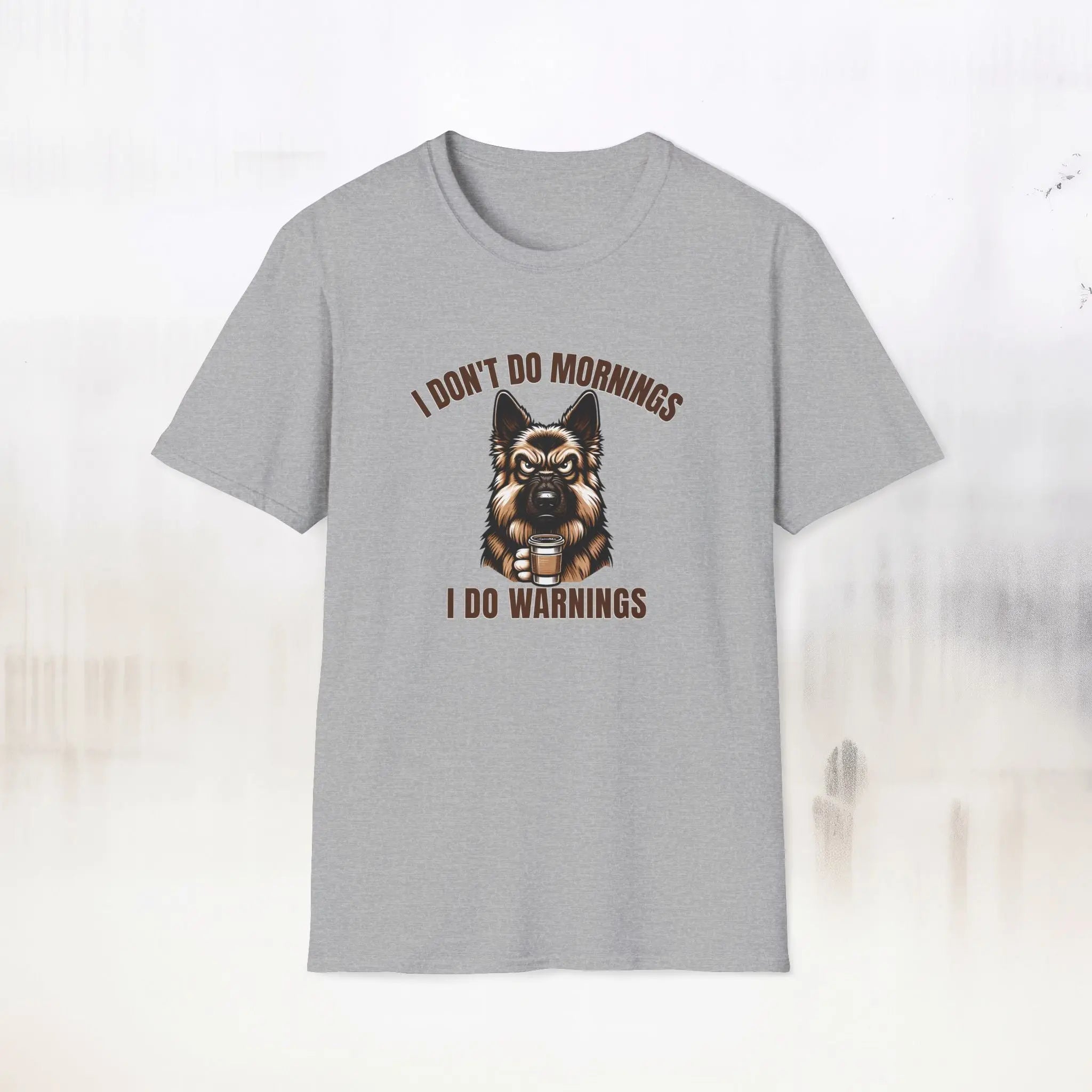 Warnings German Shepherd T-Shirt - Funny German Shepherd Coffee Tee Printify