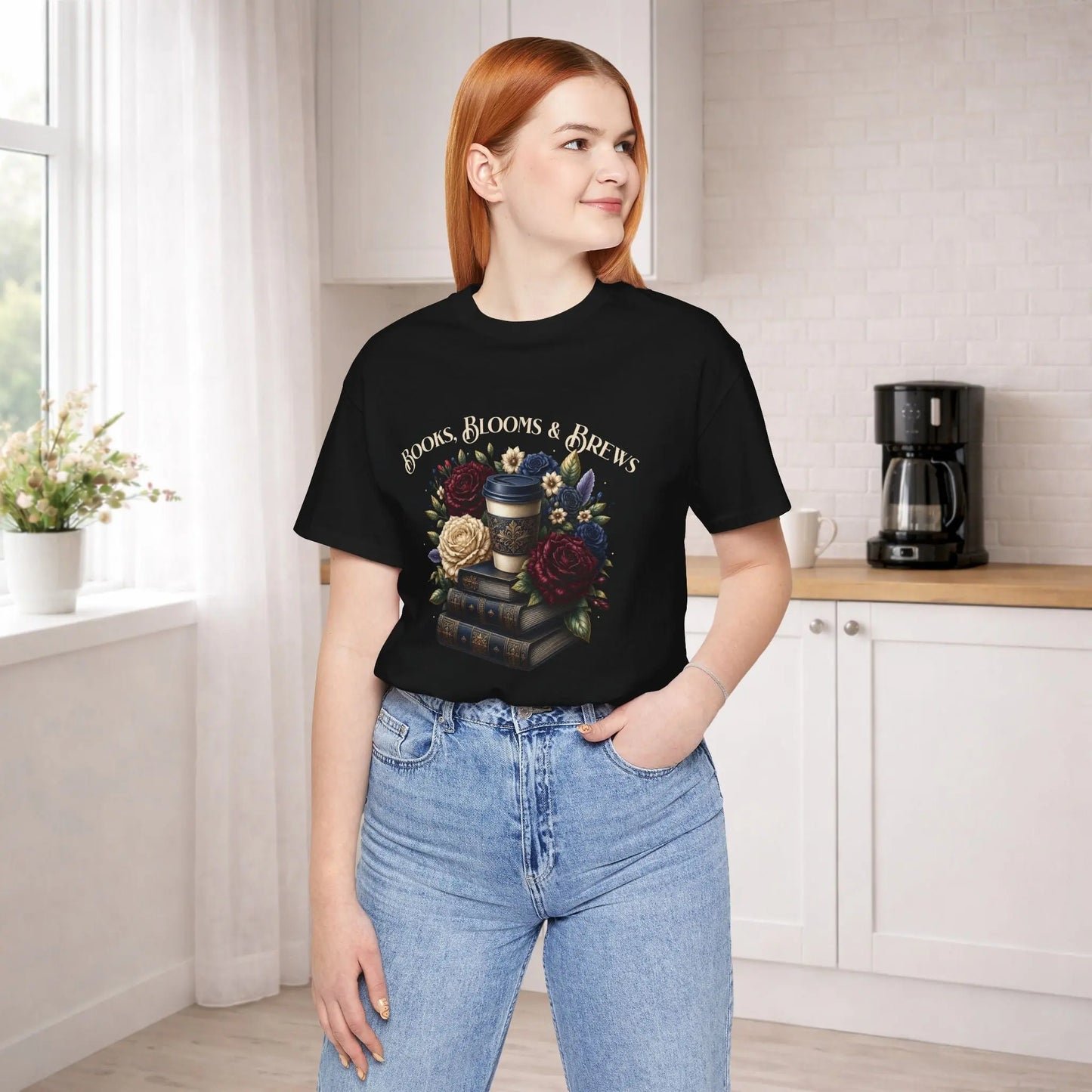 Books, Blooms & Brews Tee Printify