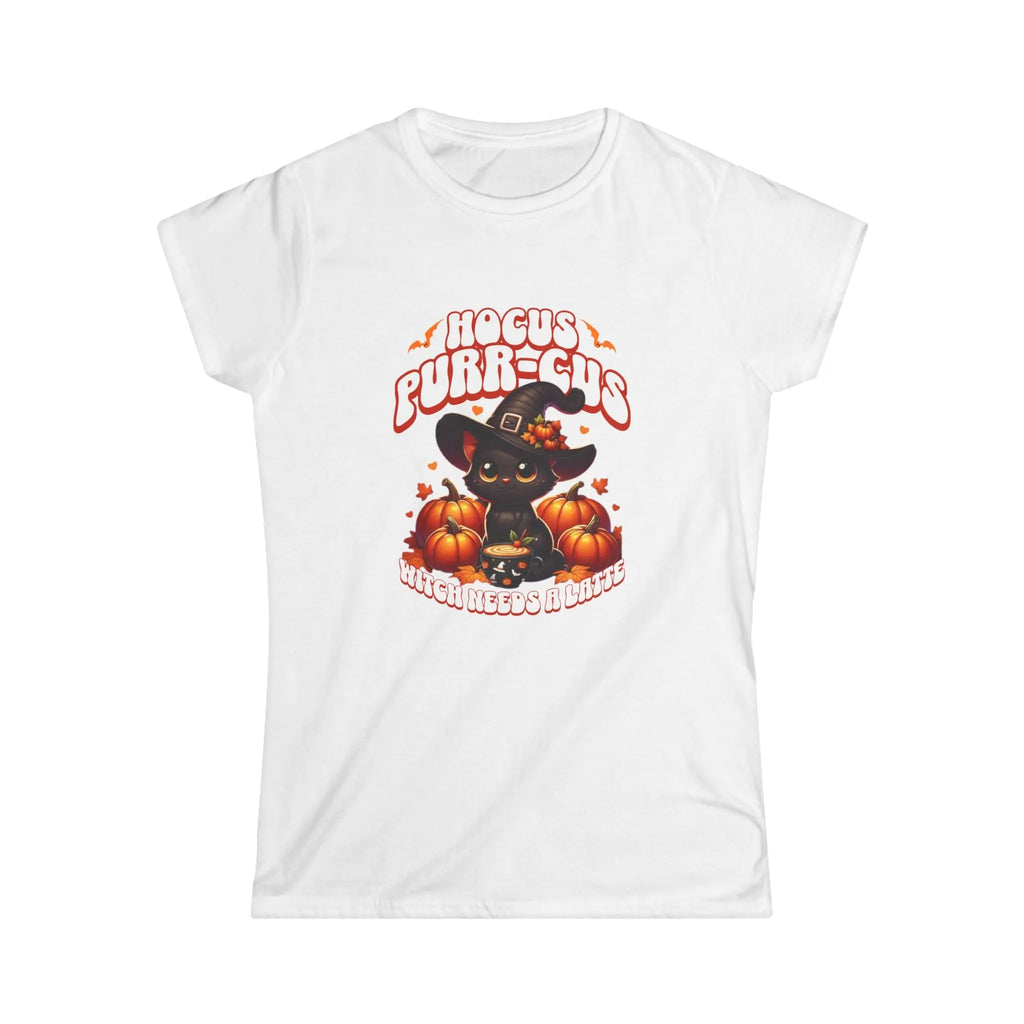 Hocus Purr-cuss Women's Tee - Cute kitten witch Halloween design Printify
