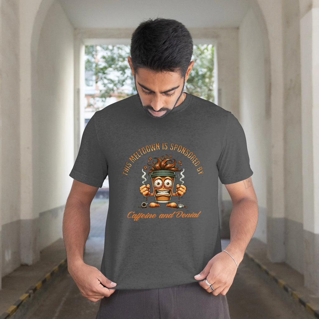 Caffeine and Denial T-Shirt - Boldly Bitter Company