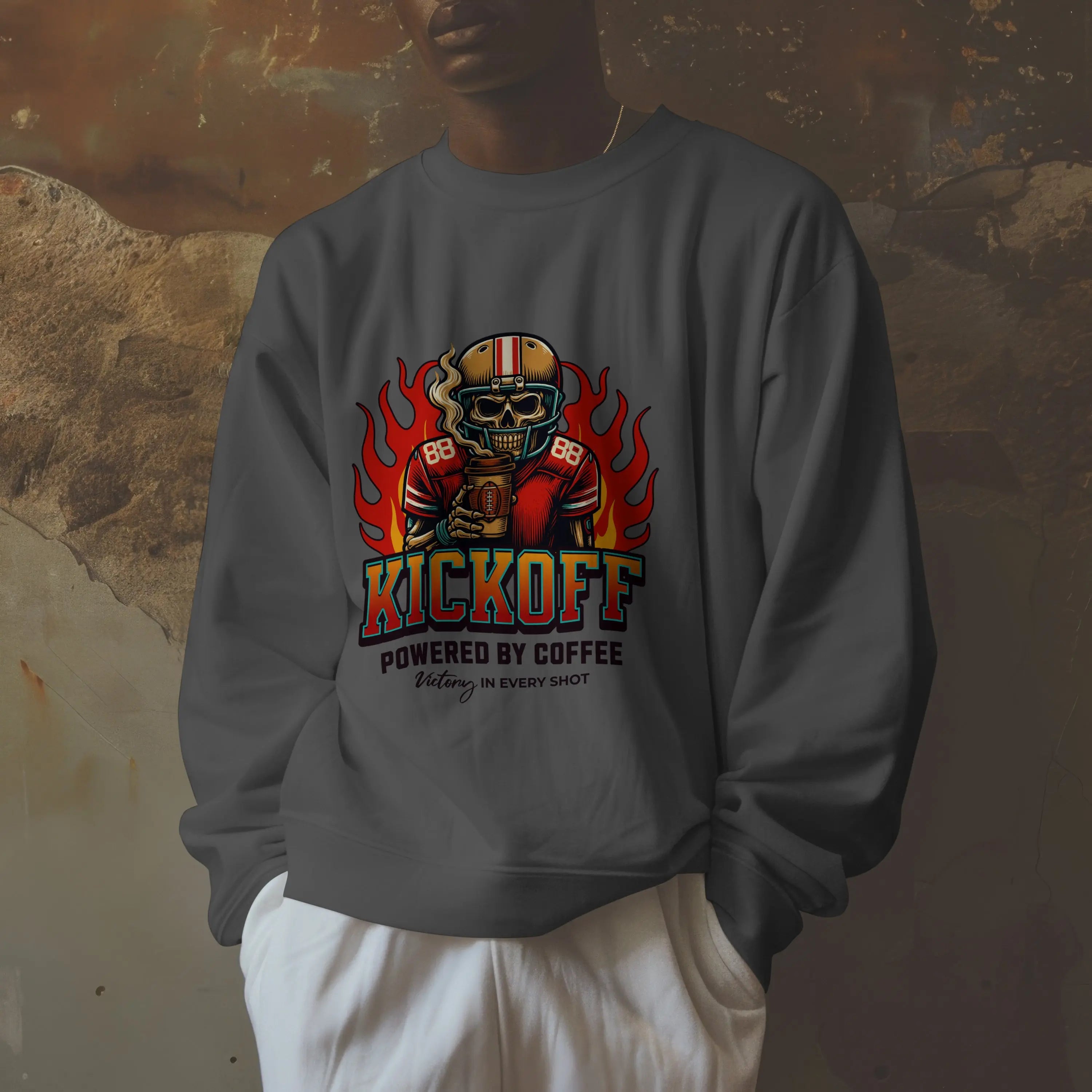 Kickoff Coffee Sweatshirt Printify