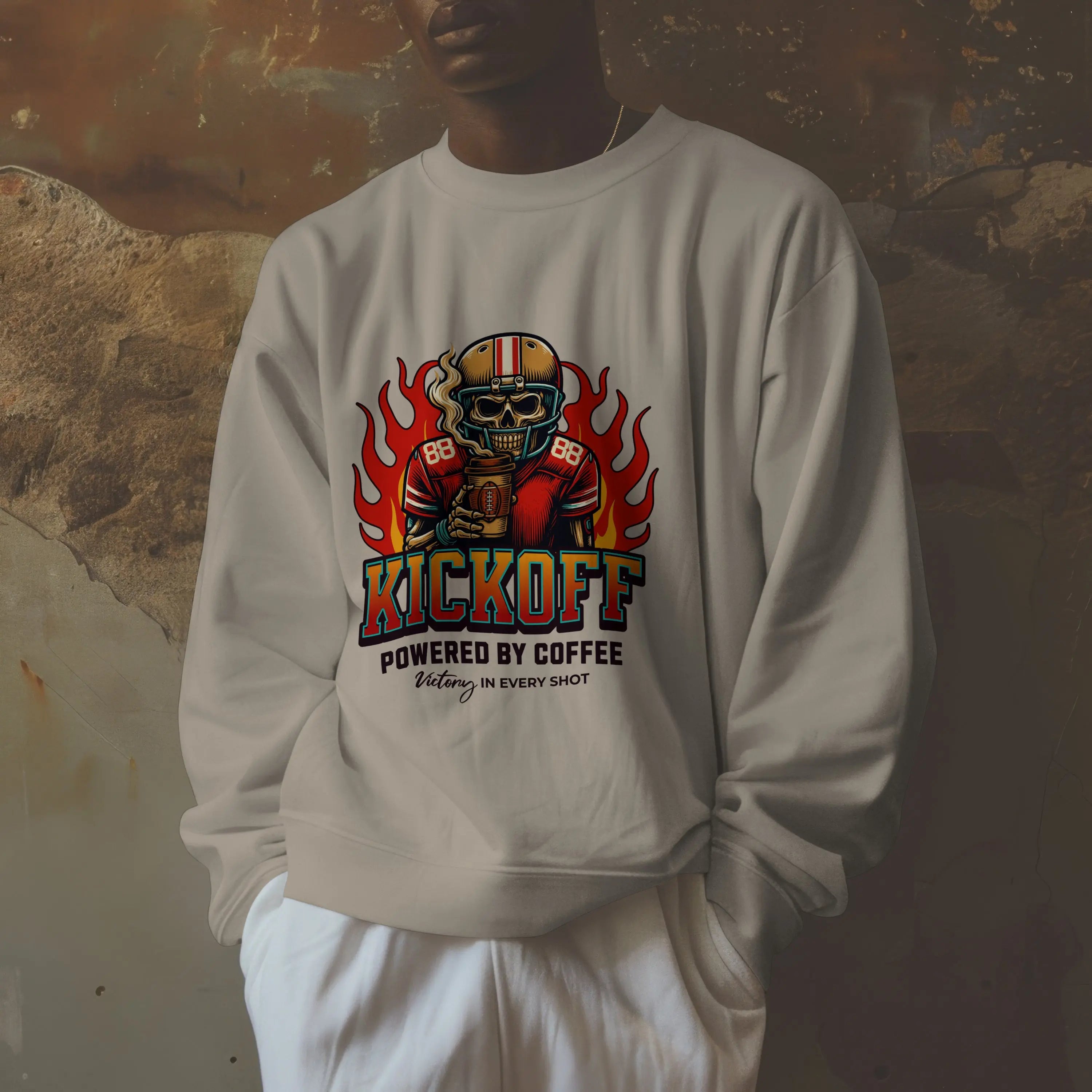 Kickoff Coffee Sweatshirt Printify