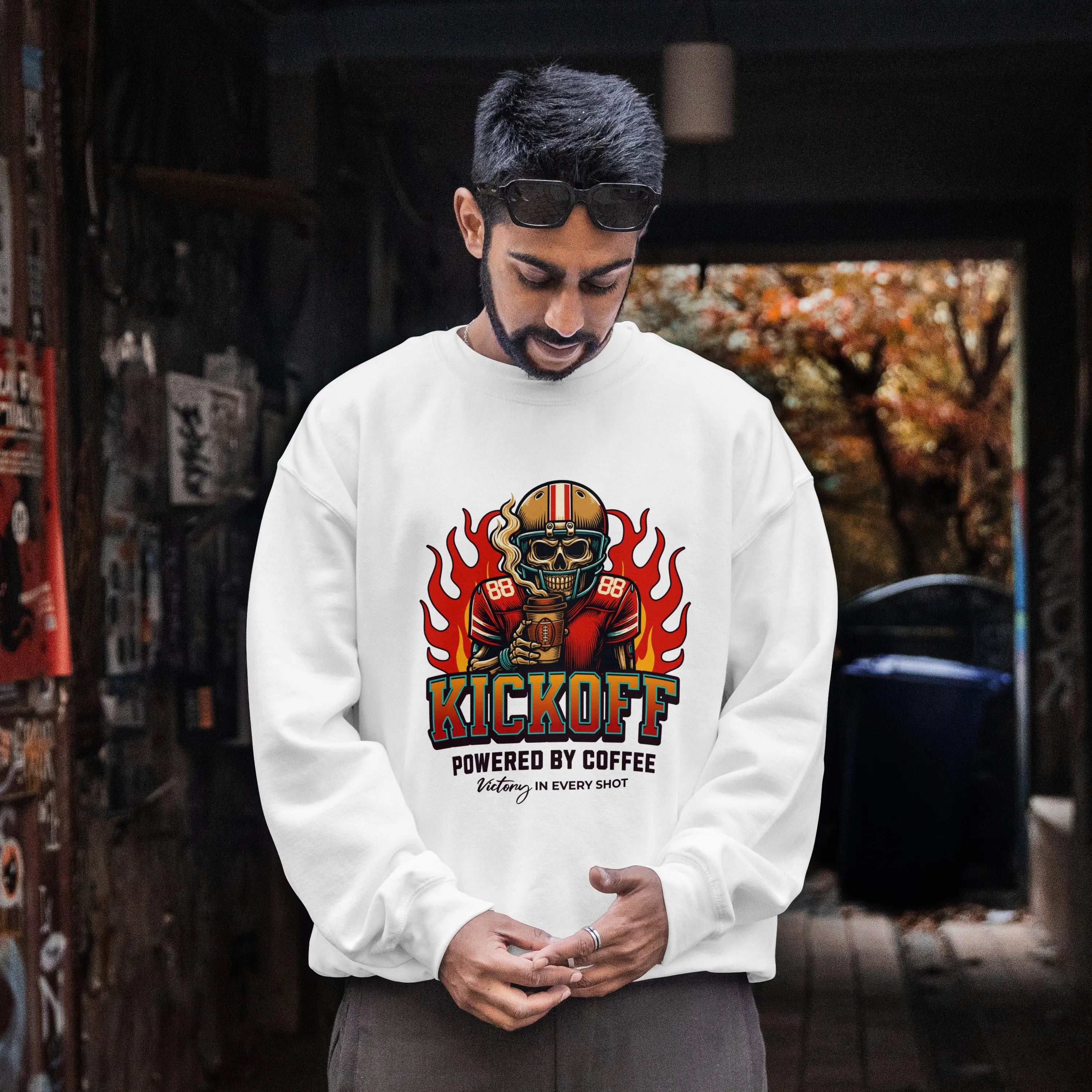 Kickoff Coffee Sweatshirt Printify