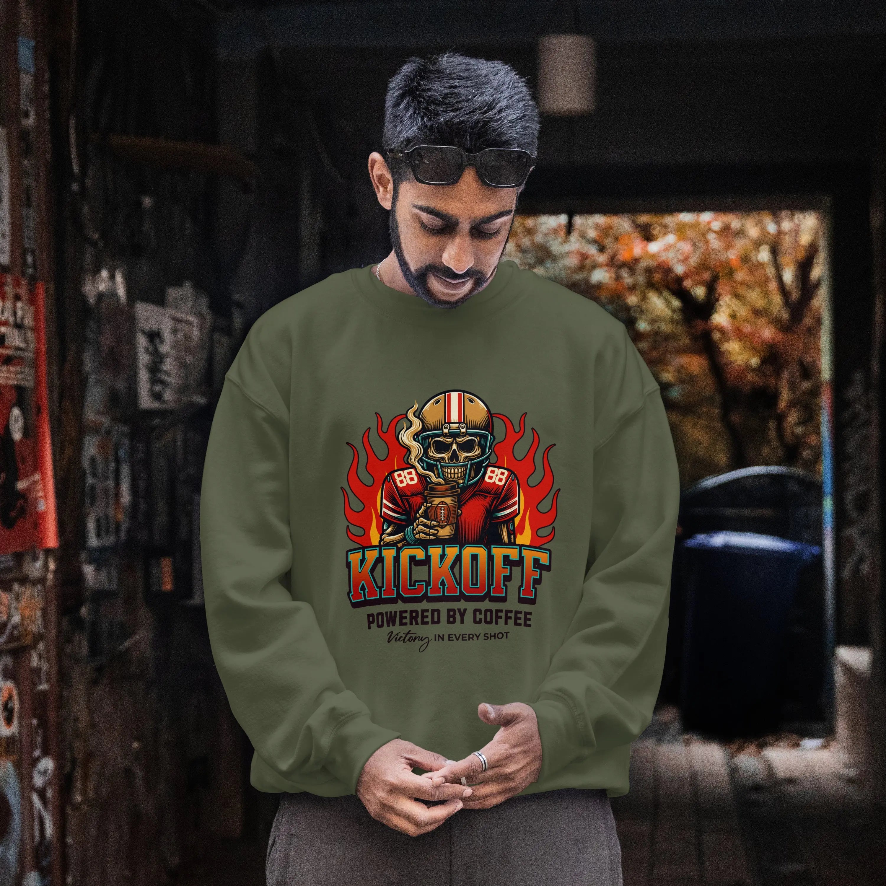 Kickoff Coffee Sweatshirt Printify
