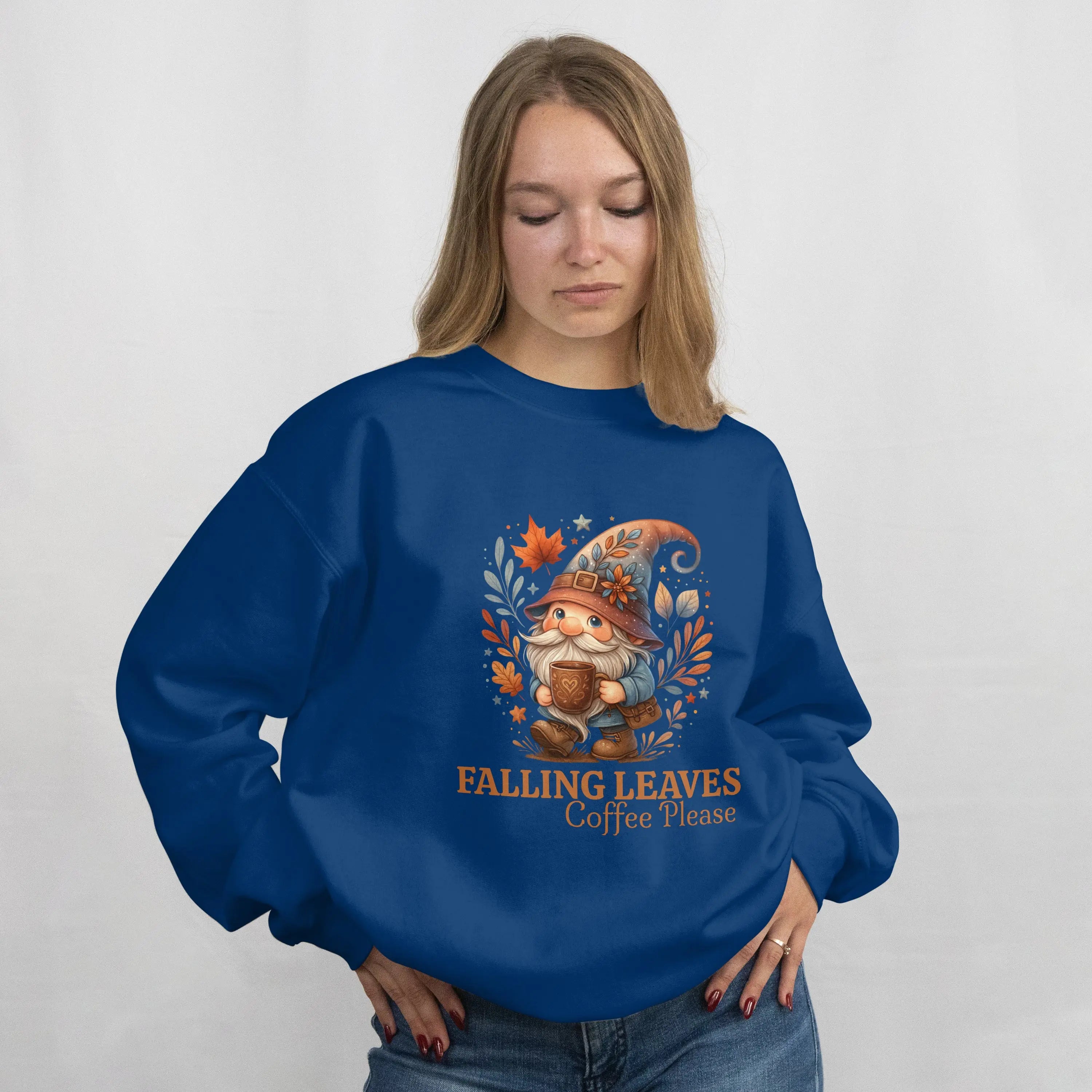 Falling Leaves Gnome Sweatshirt Printify