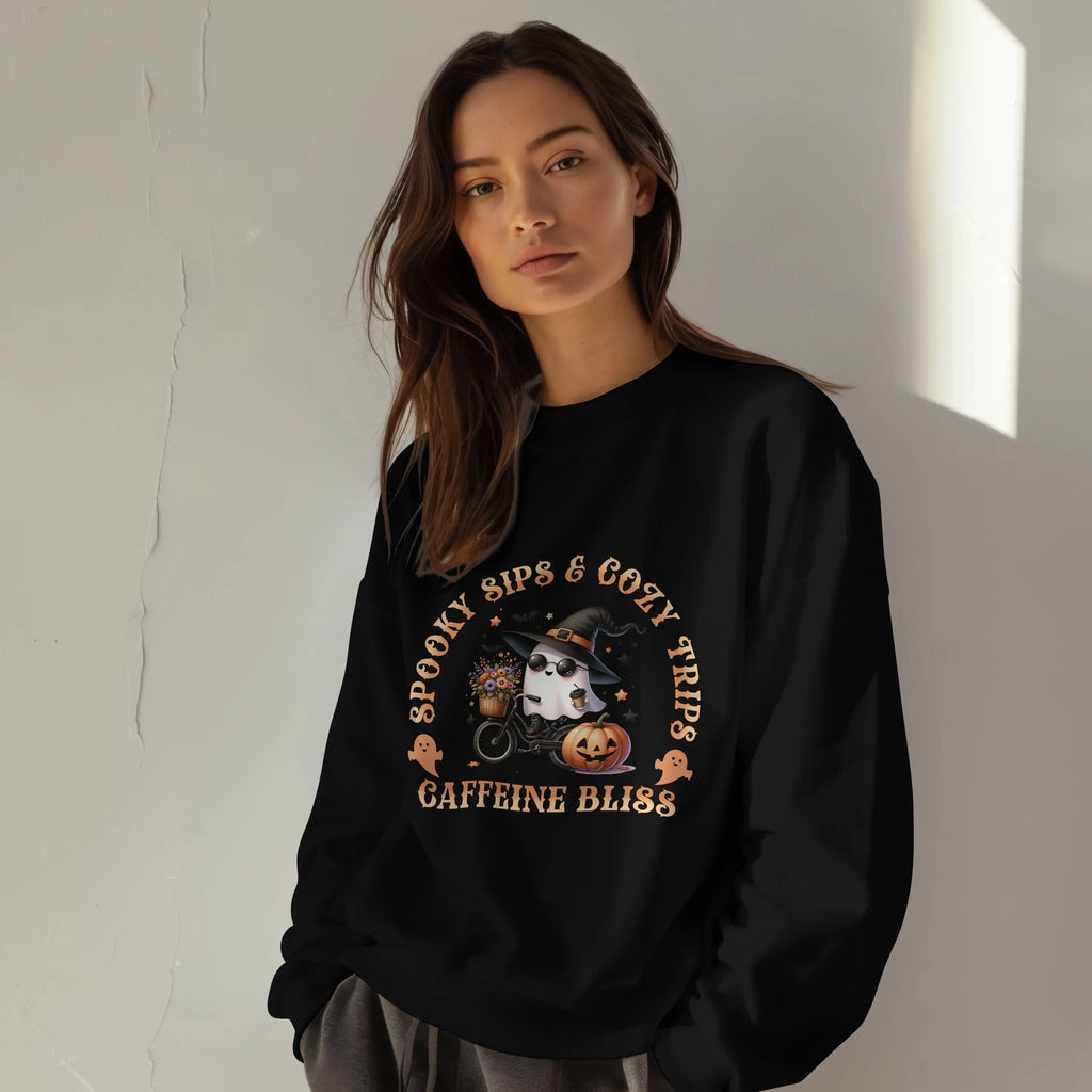 Spooky Sips & Cozy Trips Sweatshirt Printify