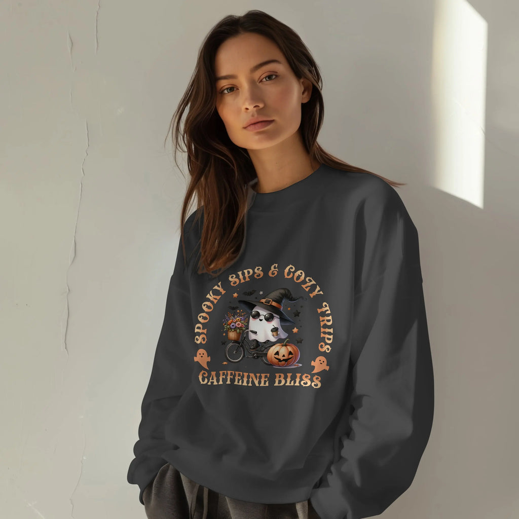 Spooky Sips & Cozy Trips Sweatshirt Printify