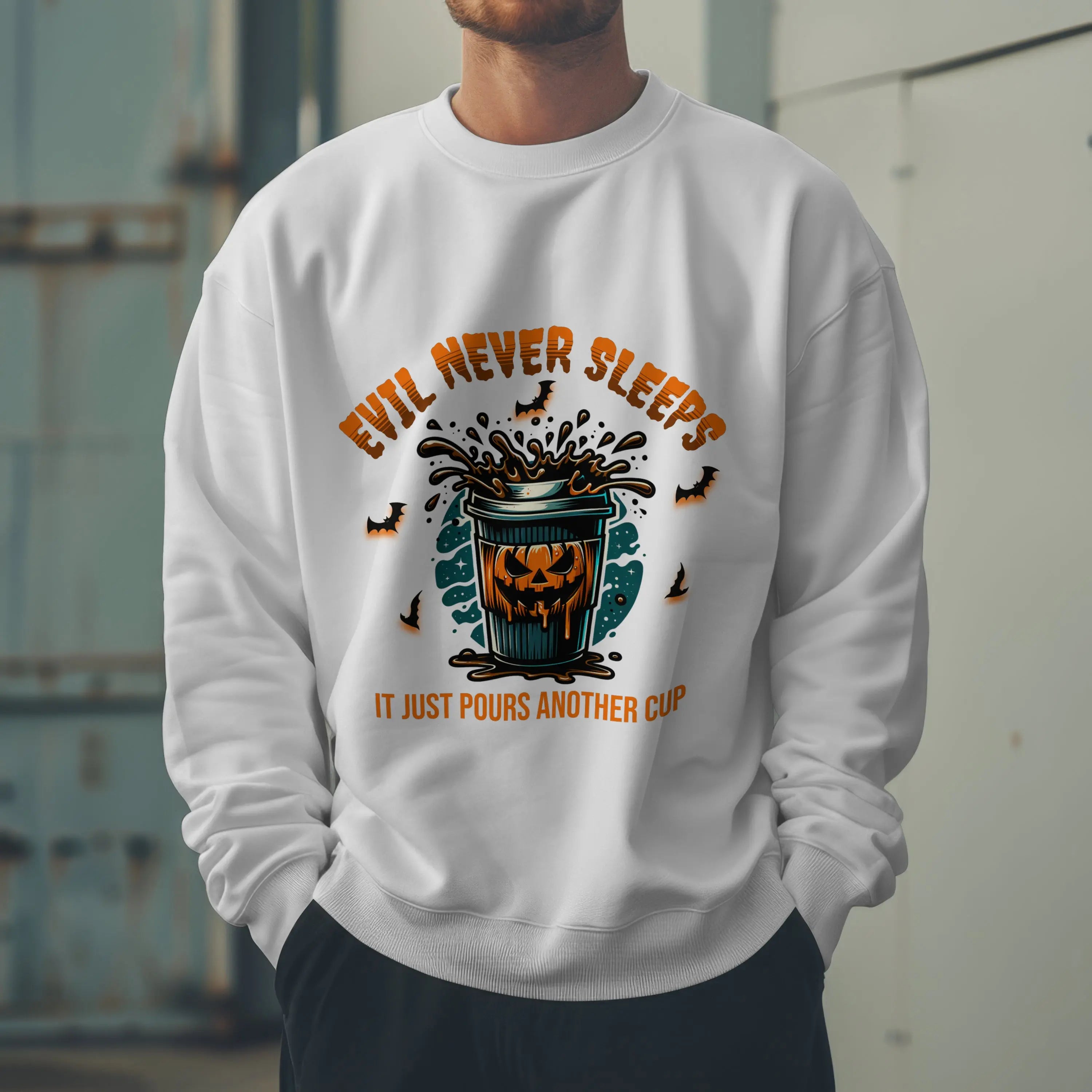 Evil Never Sleeps Sweatshirt Printify