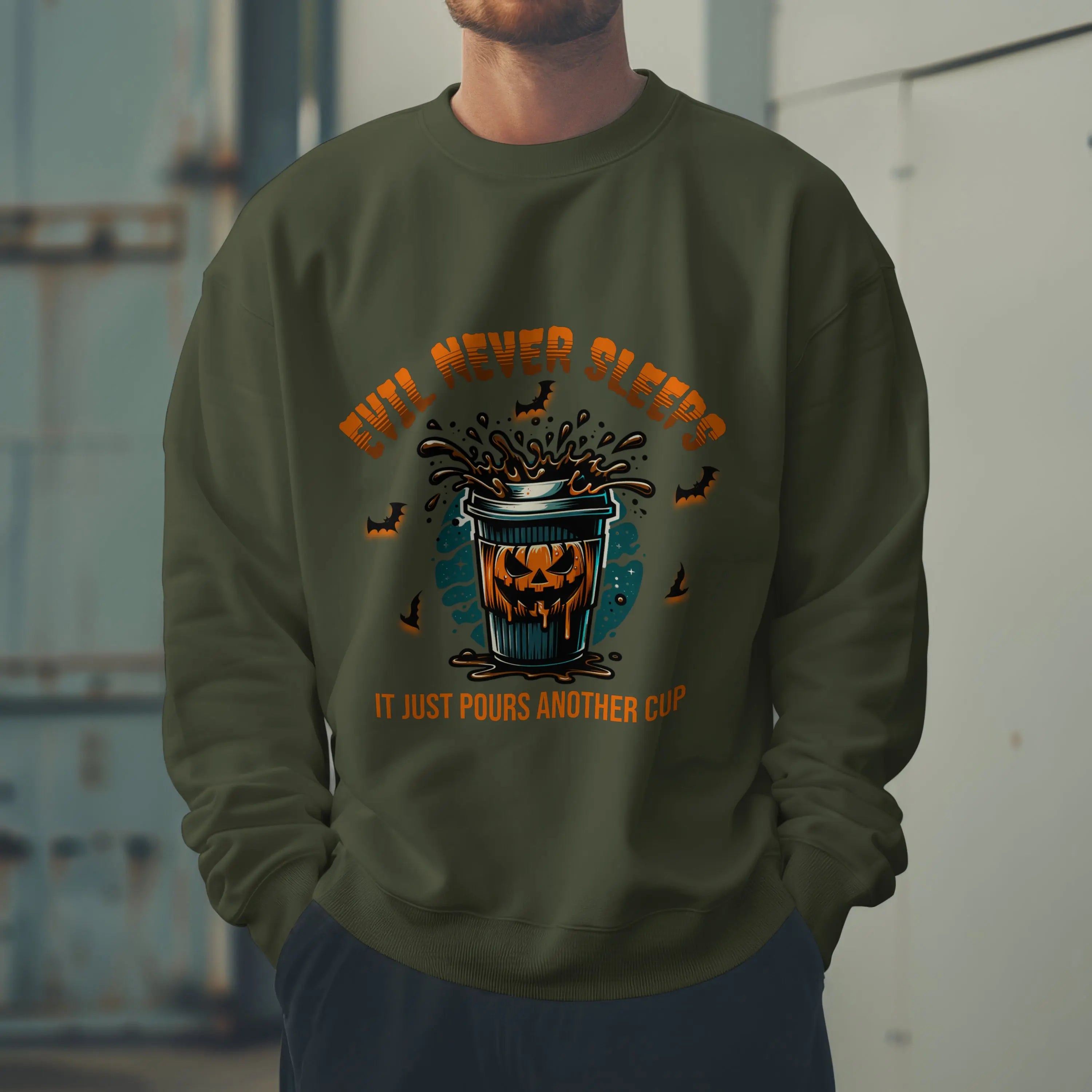 Evil Never Sleeps Sweatshirt Printify