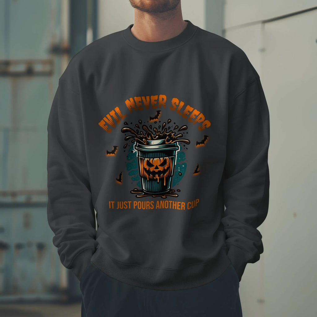 Evil Never Sleeps Sweatshirt Printify