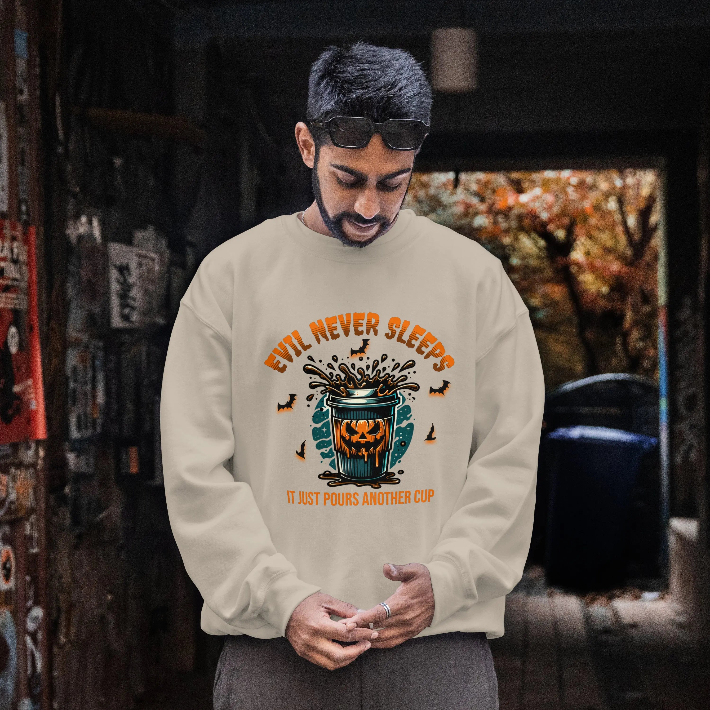 Evil Never Sleeps Sweatshirt Printify