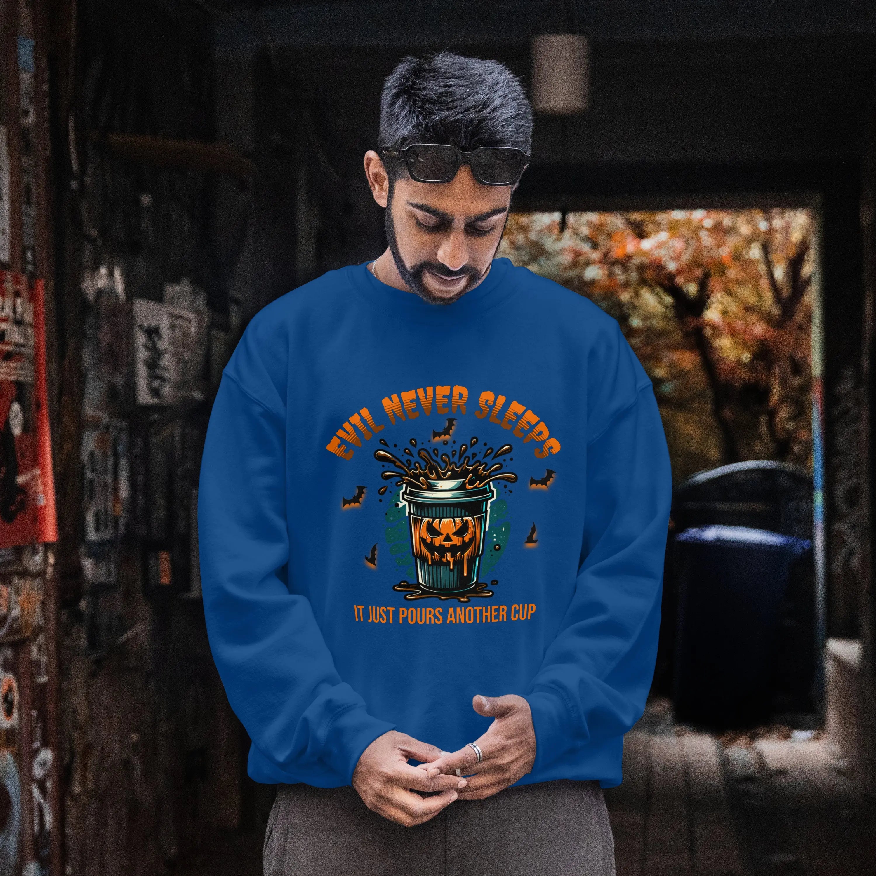 Evil Never Sleeps Sweatshirt Printify
