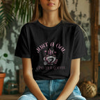 Just a Gal and Her Coffee T-Shirt – Cute Coffee Cup Graphic Tee Printify