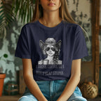 Cowgirl Coffee T-Shirt – I Drink Coffee So I Don’t Slap Stupid Funny Western Tee Printify