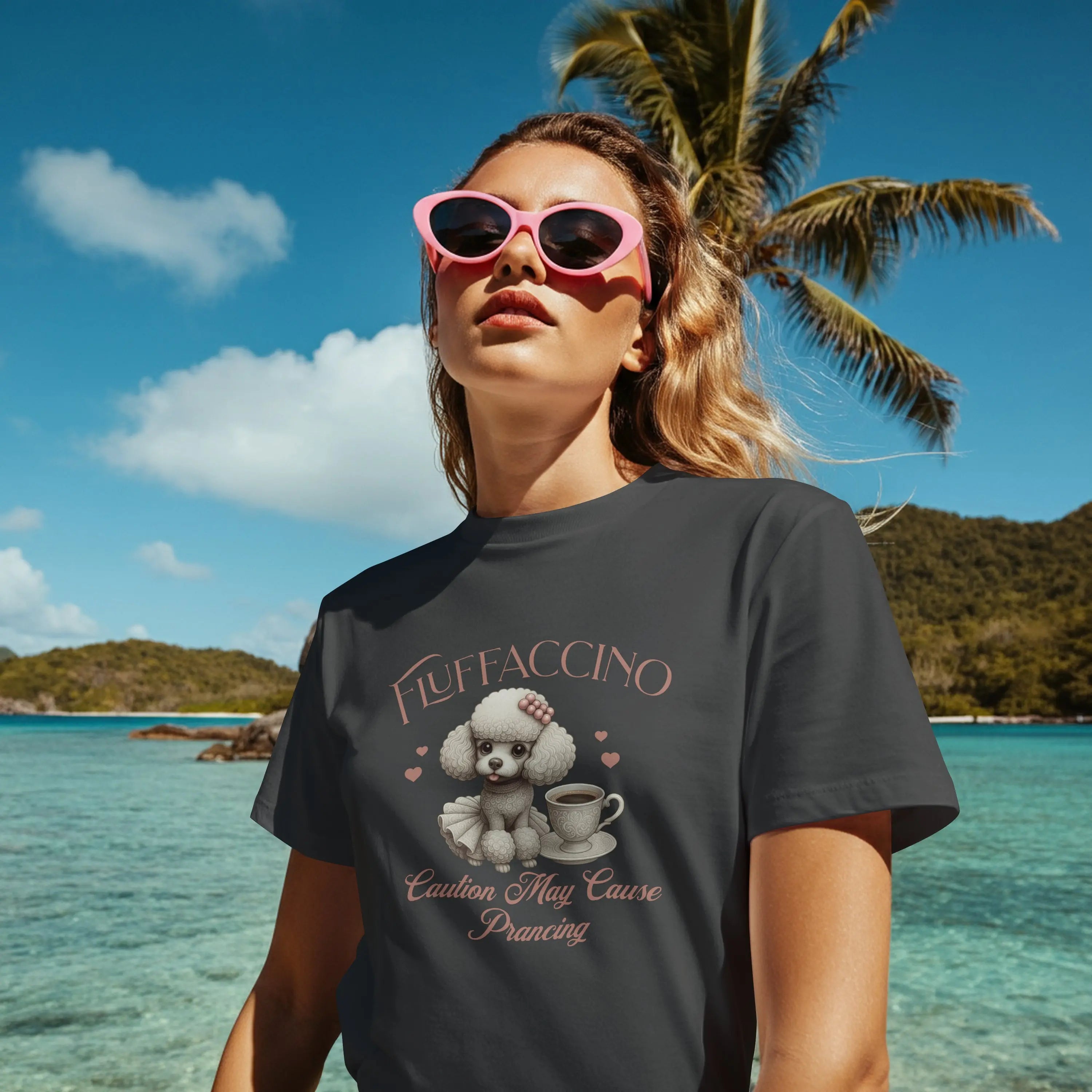 Fluffaccino Tshirt - Caution May Cause Prancing Printify