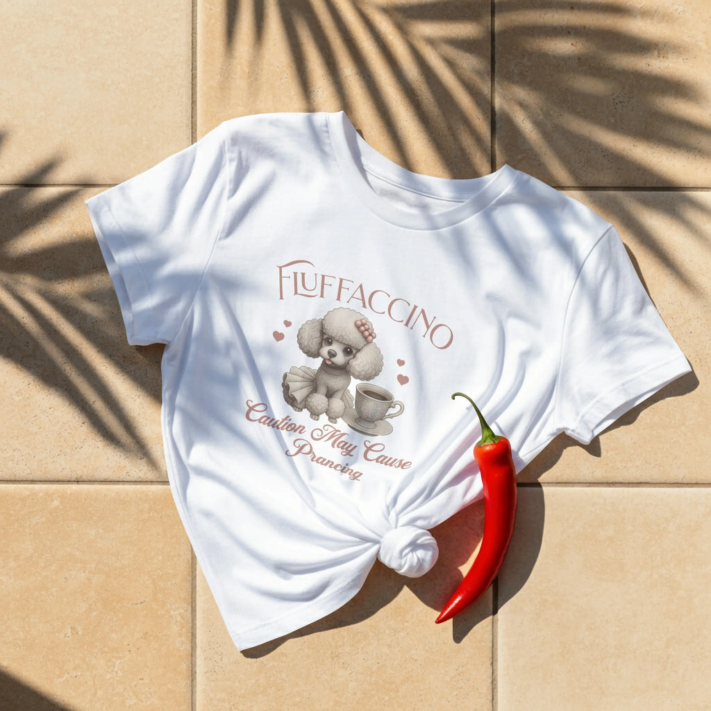 Fluffaccino Tshirt - Caution May Cause Prancing Printify