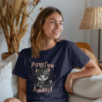 Pawfee Addict Tshirt- Cute Cat and Coffee T-Shirt Printify