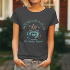 Sip, Smile, Repeat Tshirt - Morning Mug Club - Boho Style Coffee Mug Tee Printify