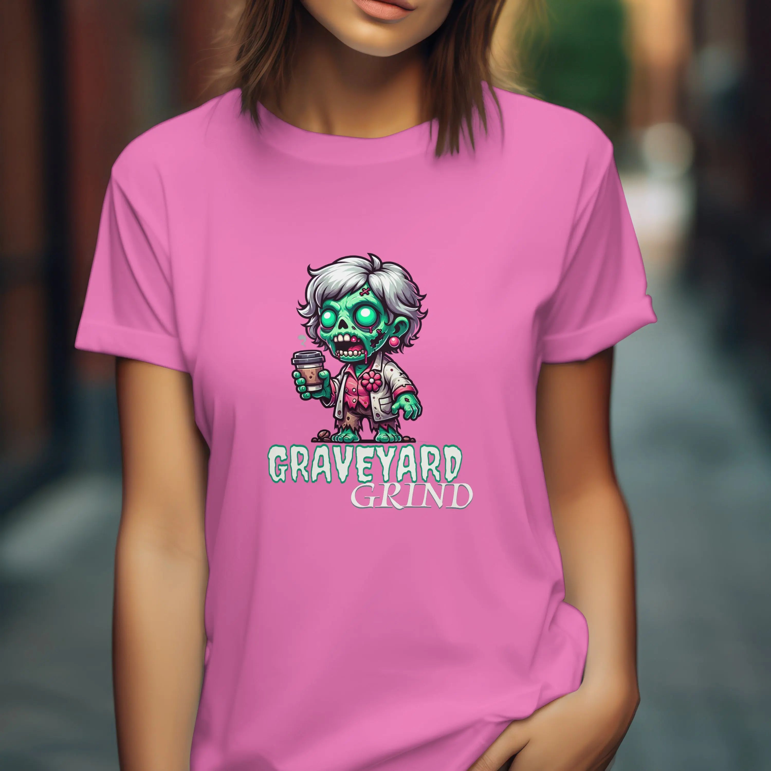 Graveyard Grind Tshirt - Funny Zombie Coffee t-shirt Printify