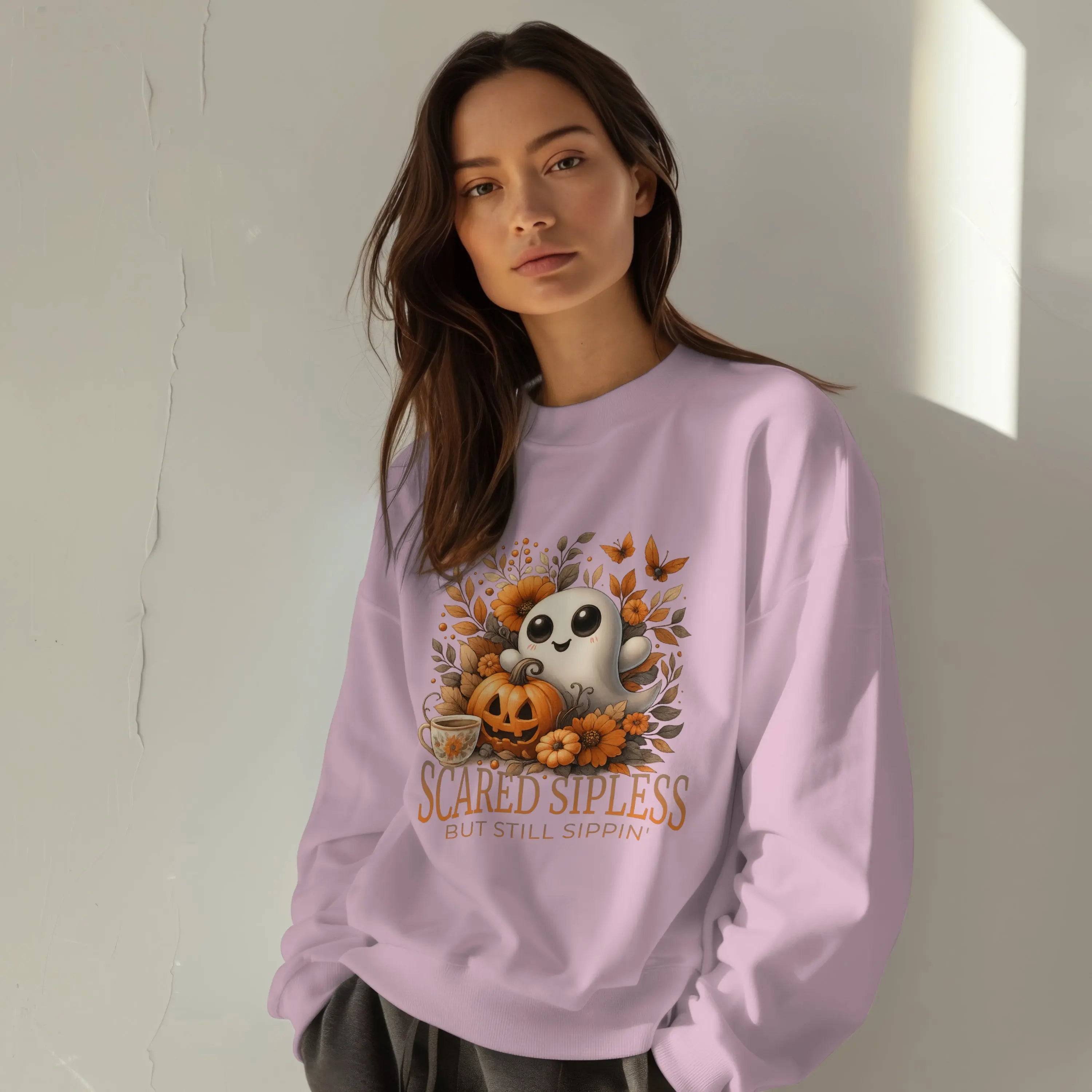 Scared Sipless Sweatshirt Printify