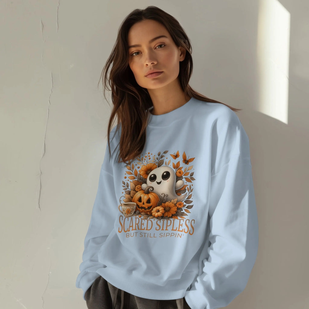 Scared Sipless Sweatshirt Printify